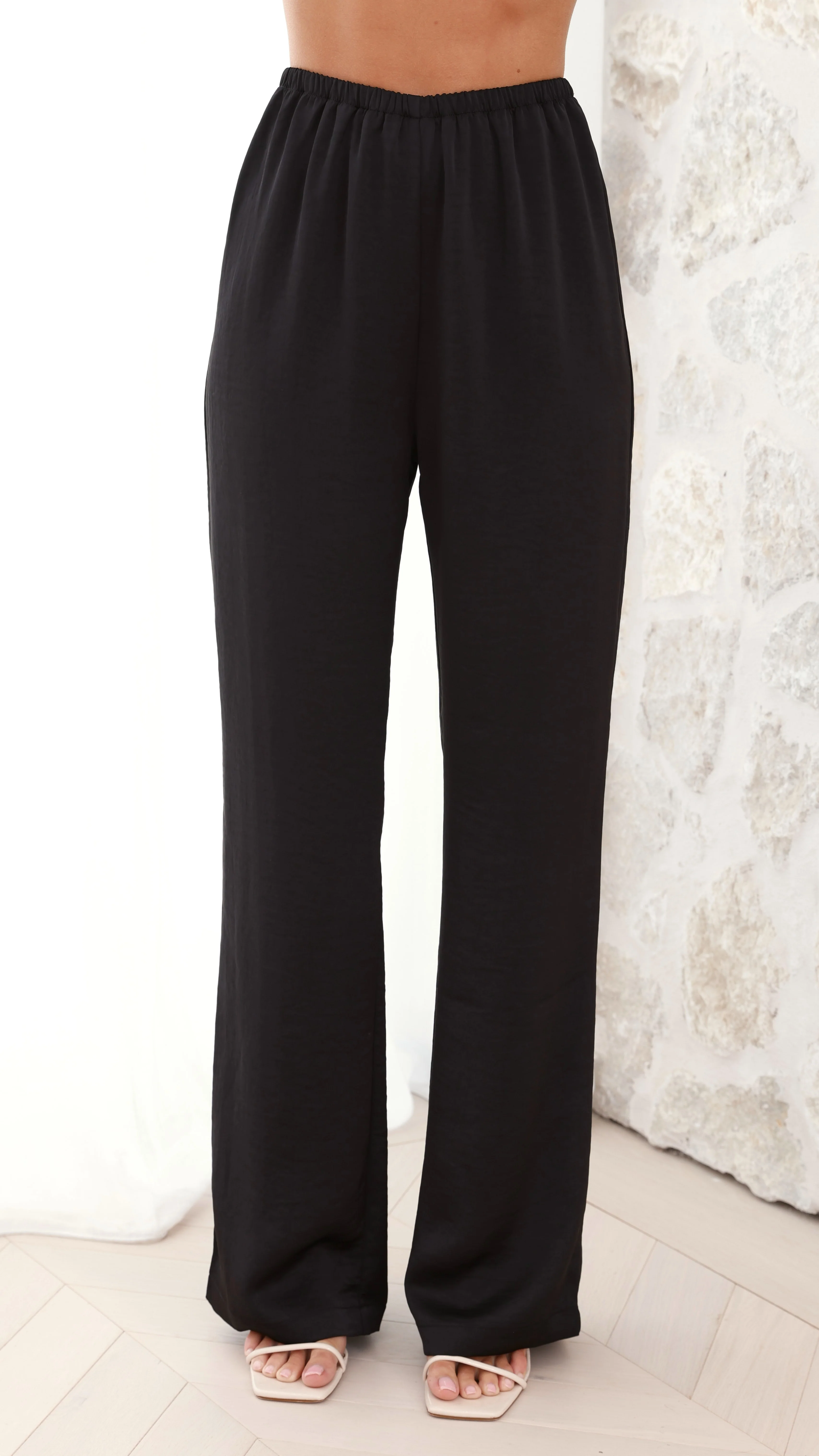 Imogen Button Pants - Black - Image 4