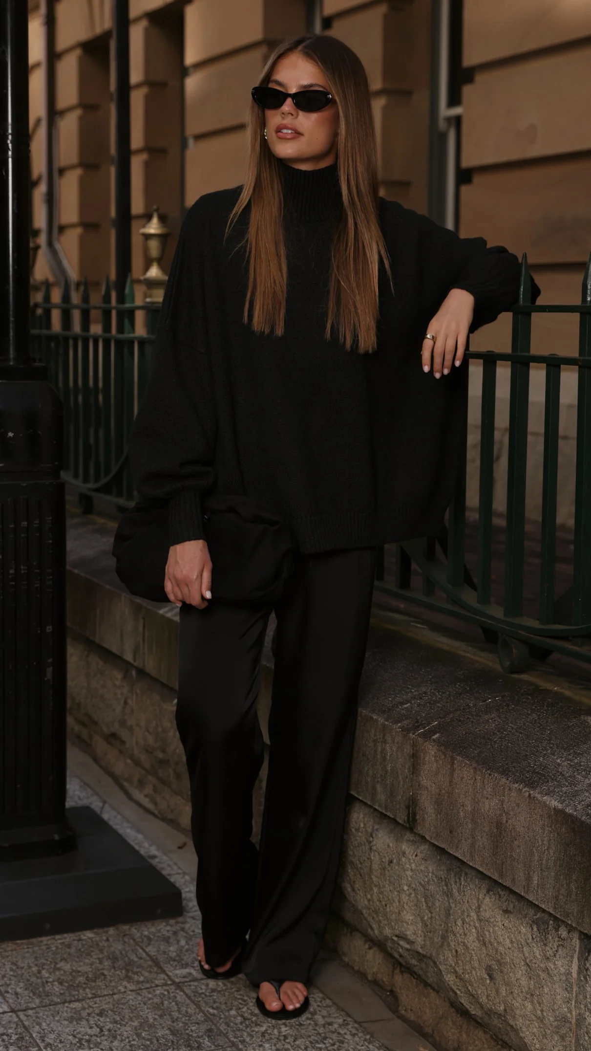 Imogen Button Pants - Black - Image 7