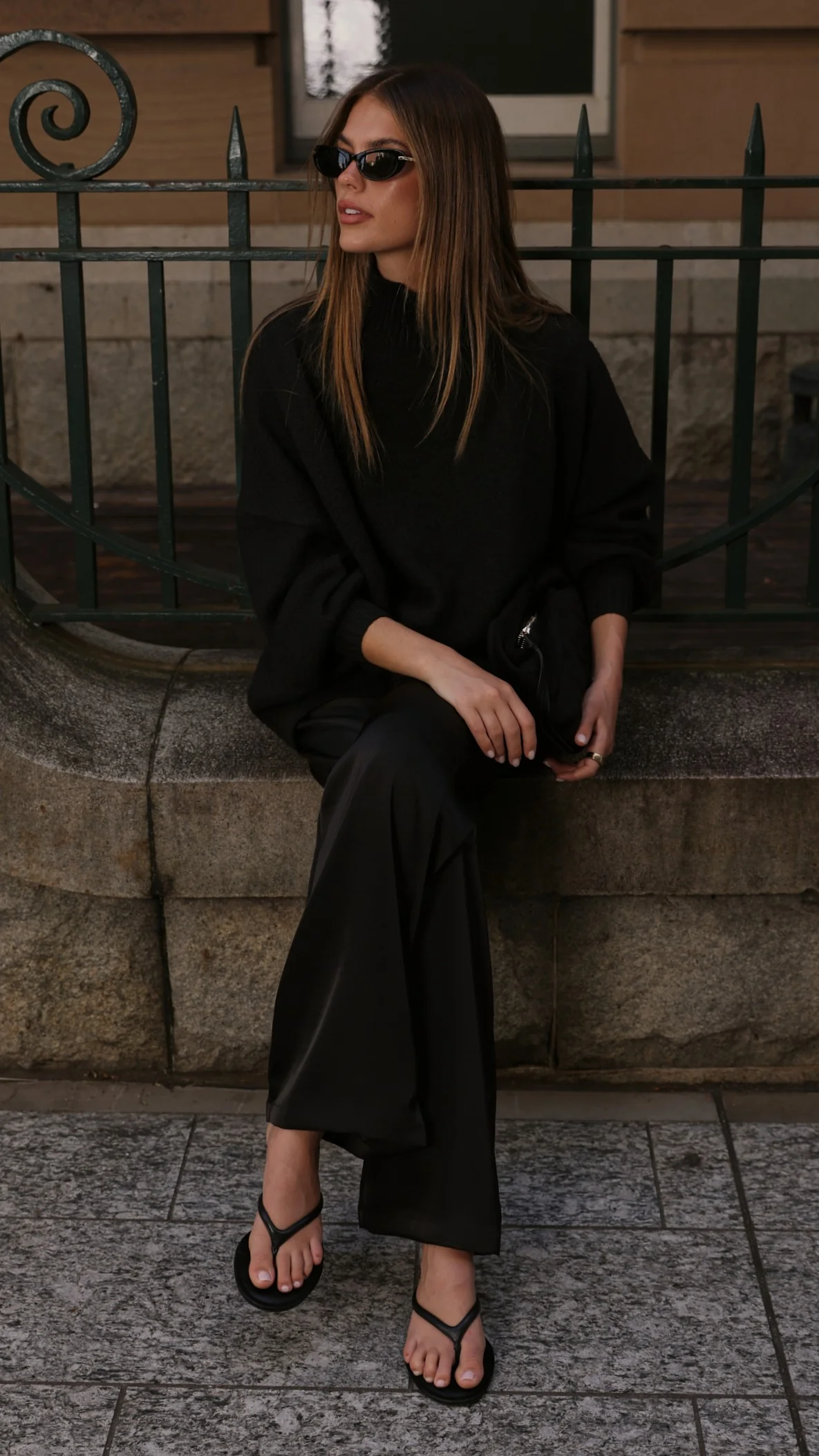 Imogen Button Pants - Black - Image 9