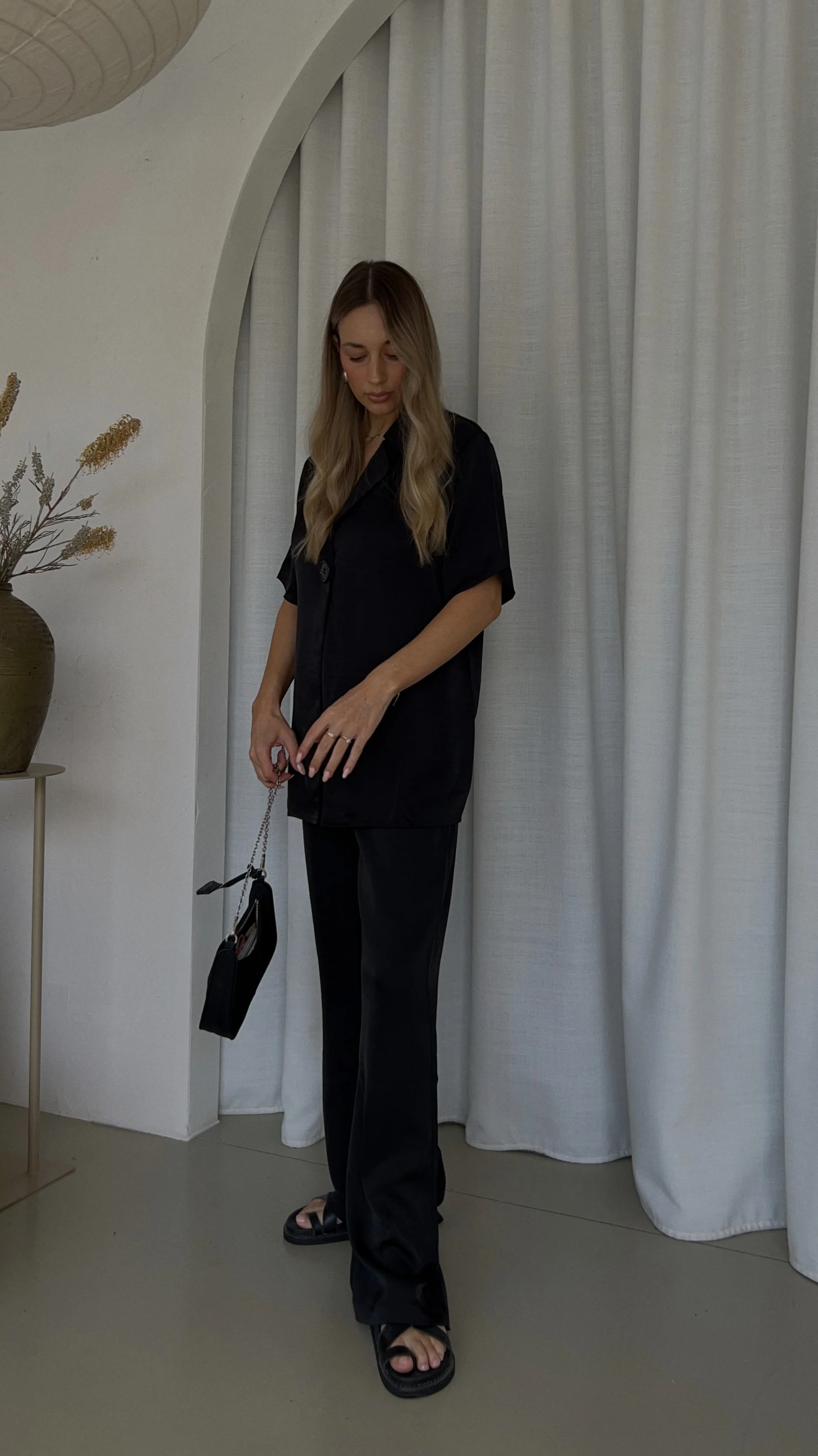 Imogen Button Pants - Black - Image 12