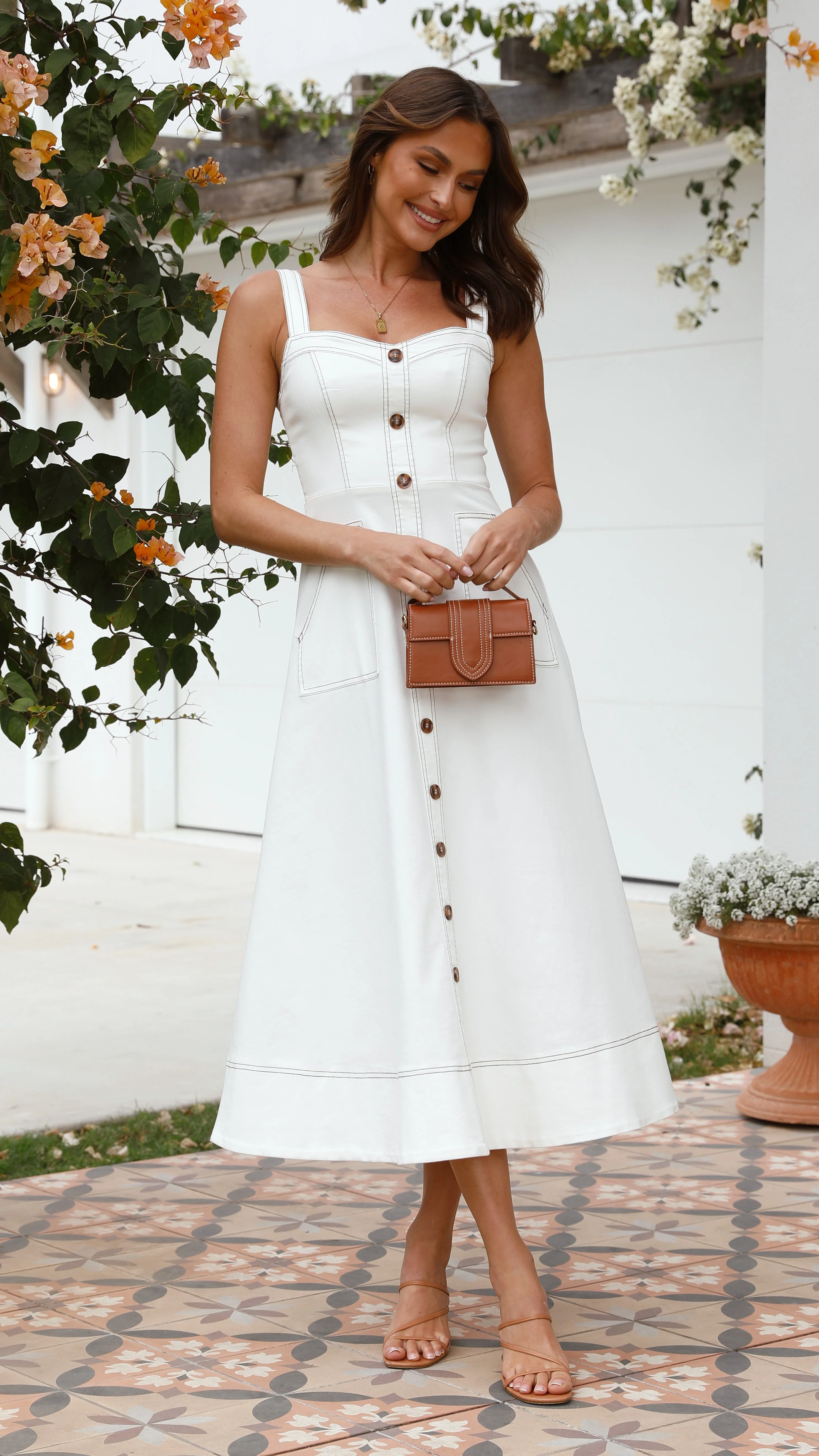 Indigo Midi Dress - White Denim - Image 12