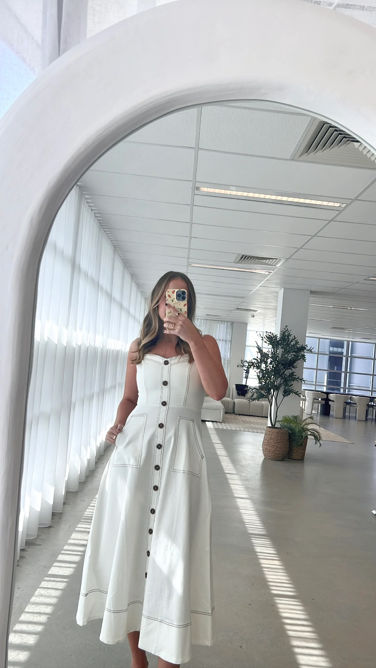Indigo Midi Dress - White Denim - Image 15