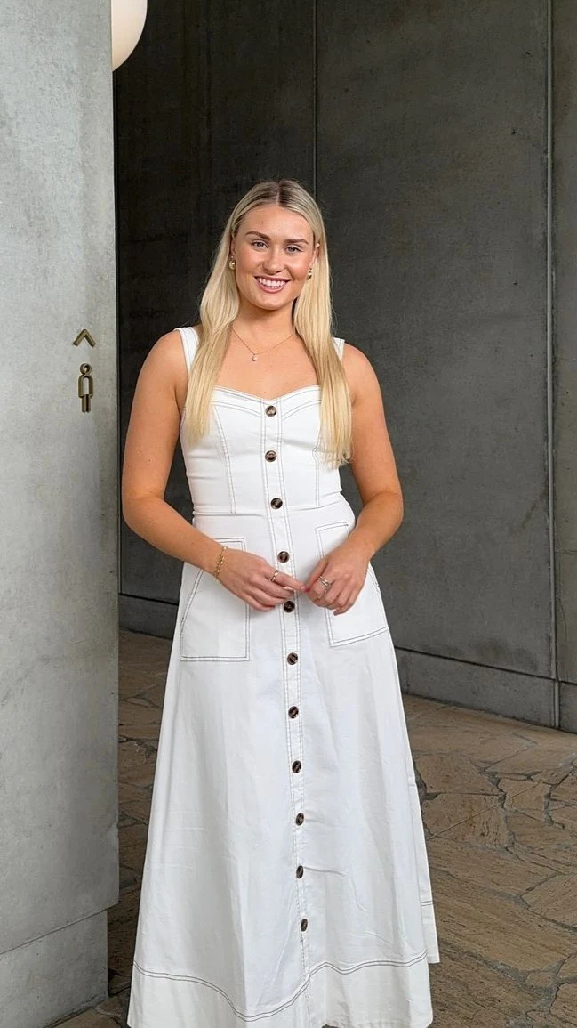 Indigo Midi Dress - White Denim - Image 7