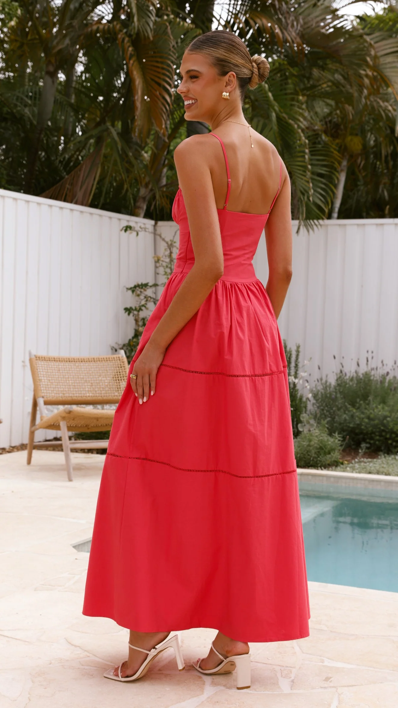 Isabella Maxi Dress - Red - Image 2