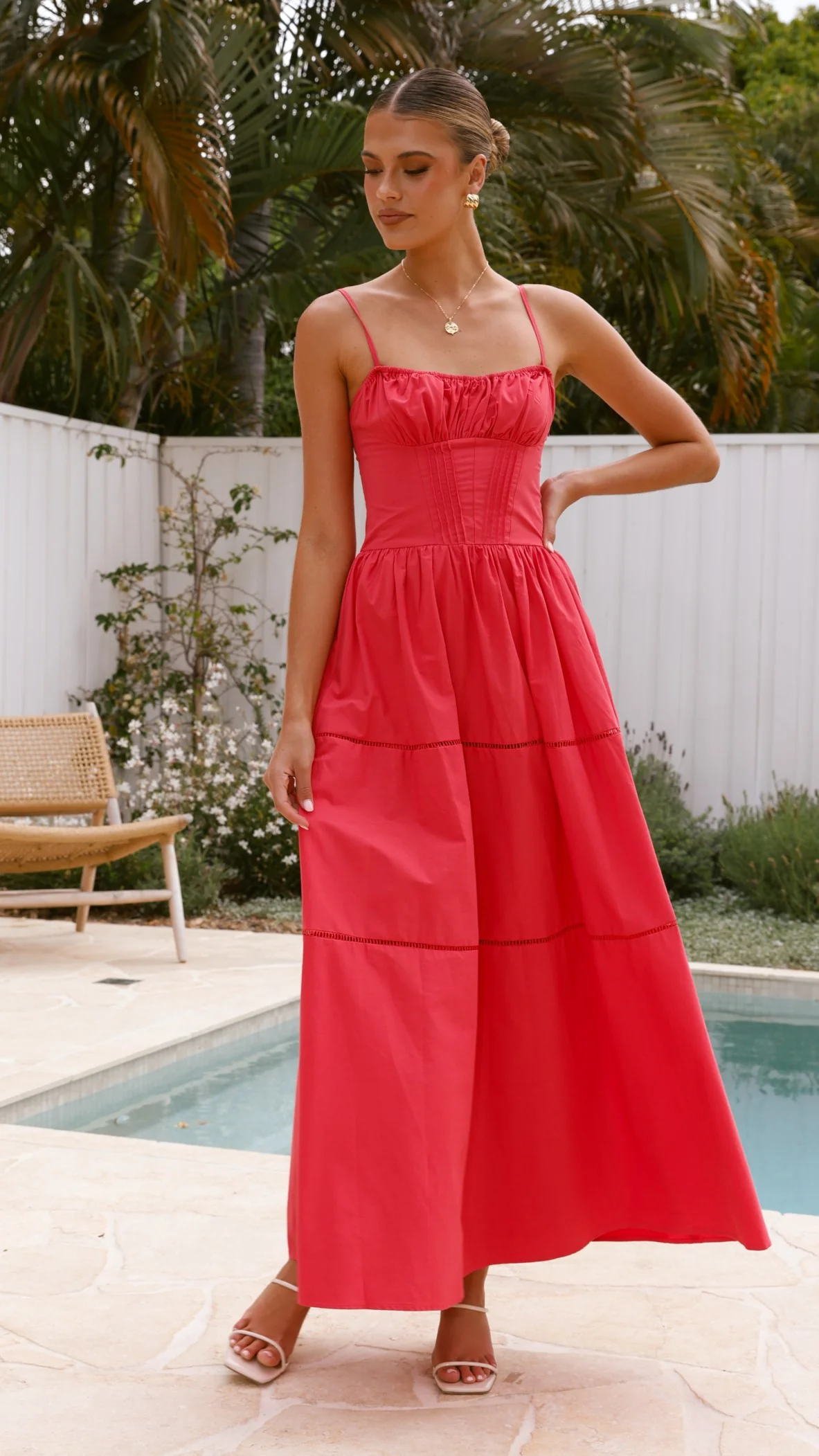 Isabella Maxi Dress - Red - Image 3
