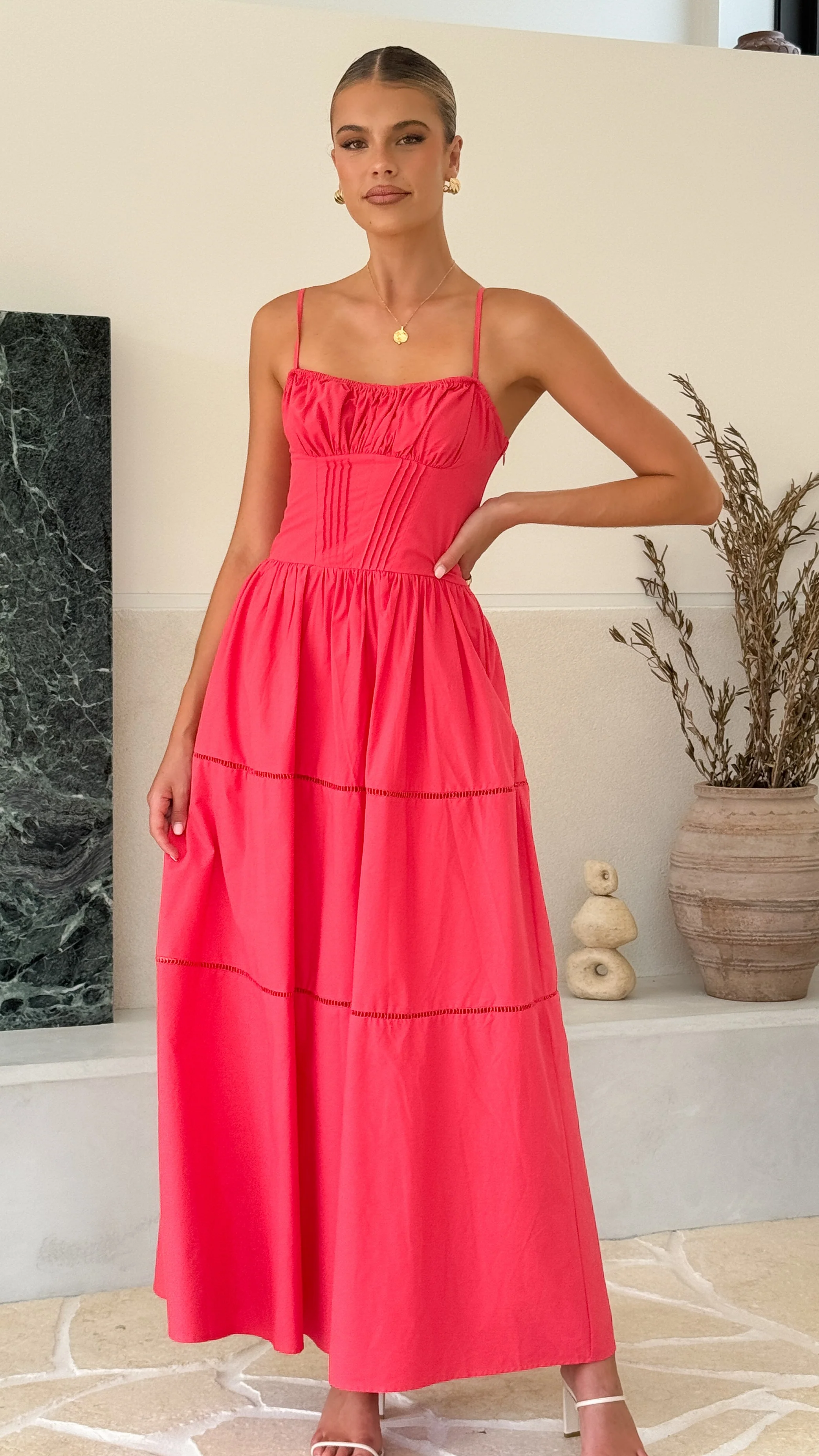 Isabella Maxi Dress - Red - Image 4