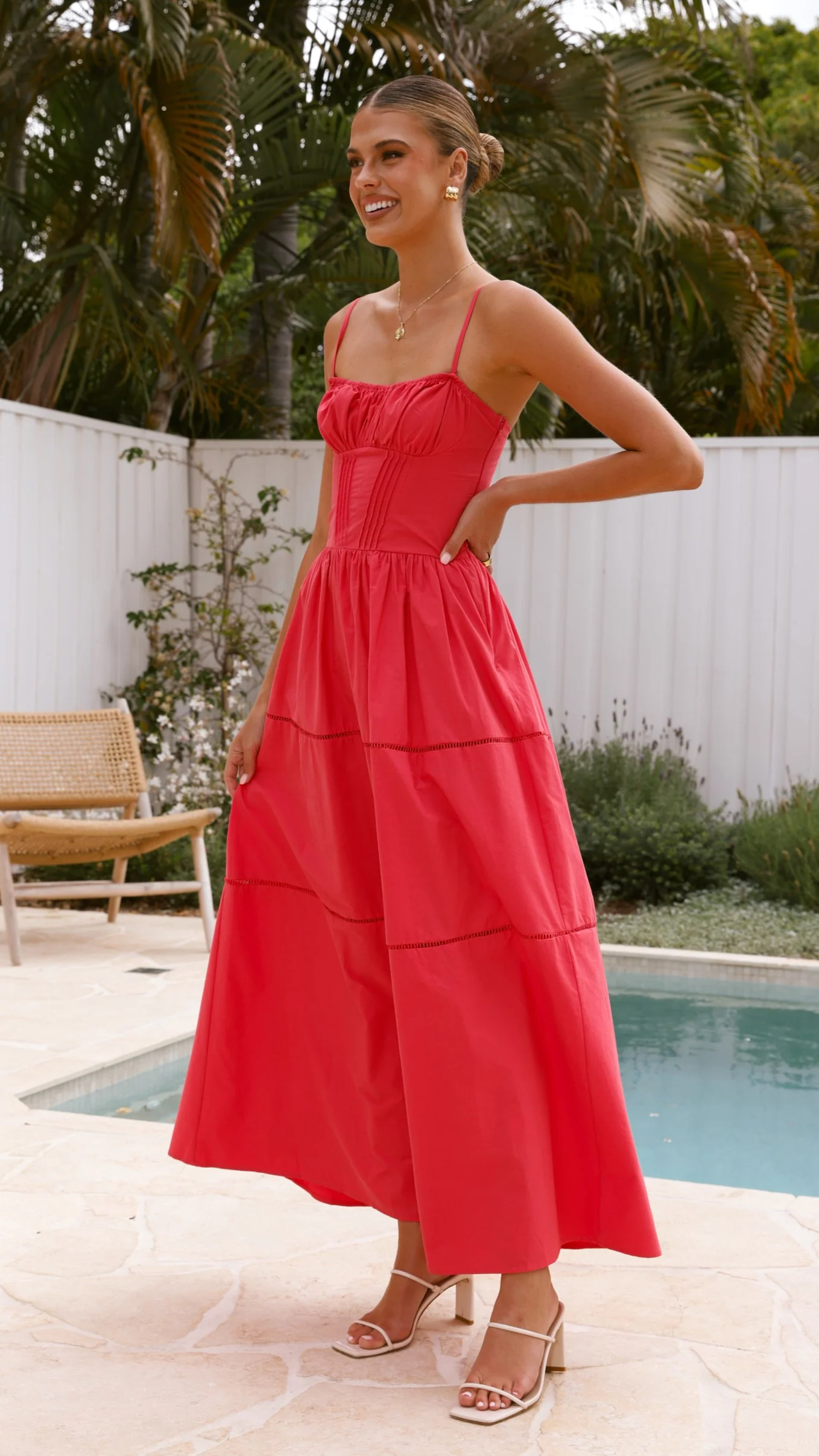 Isabella Maxi Dress - Red - Image 5