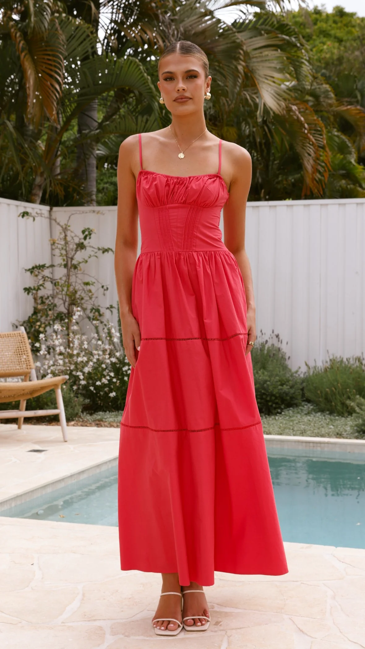 Isabella Maxi Dress - Red - Image 6