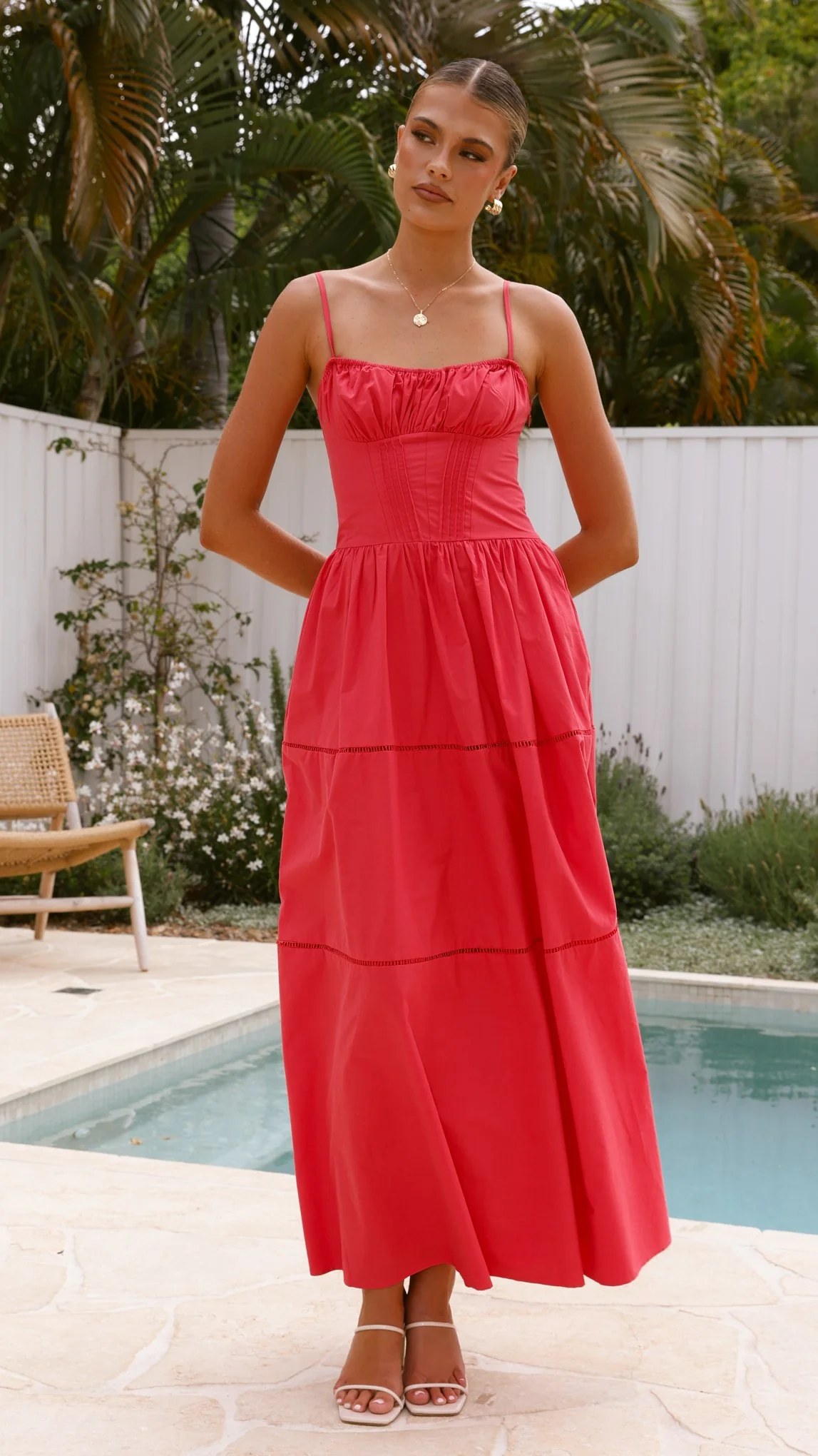 Isabella Maxi Dress - Red - Image 7