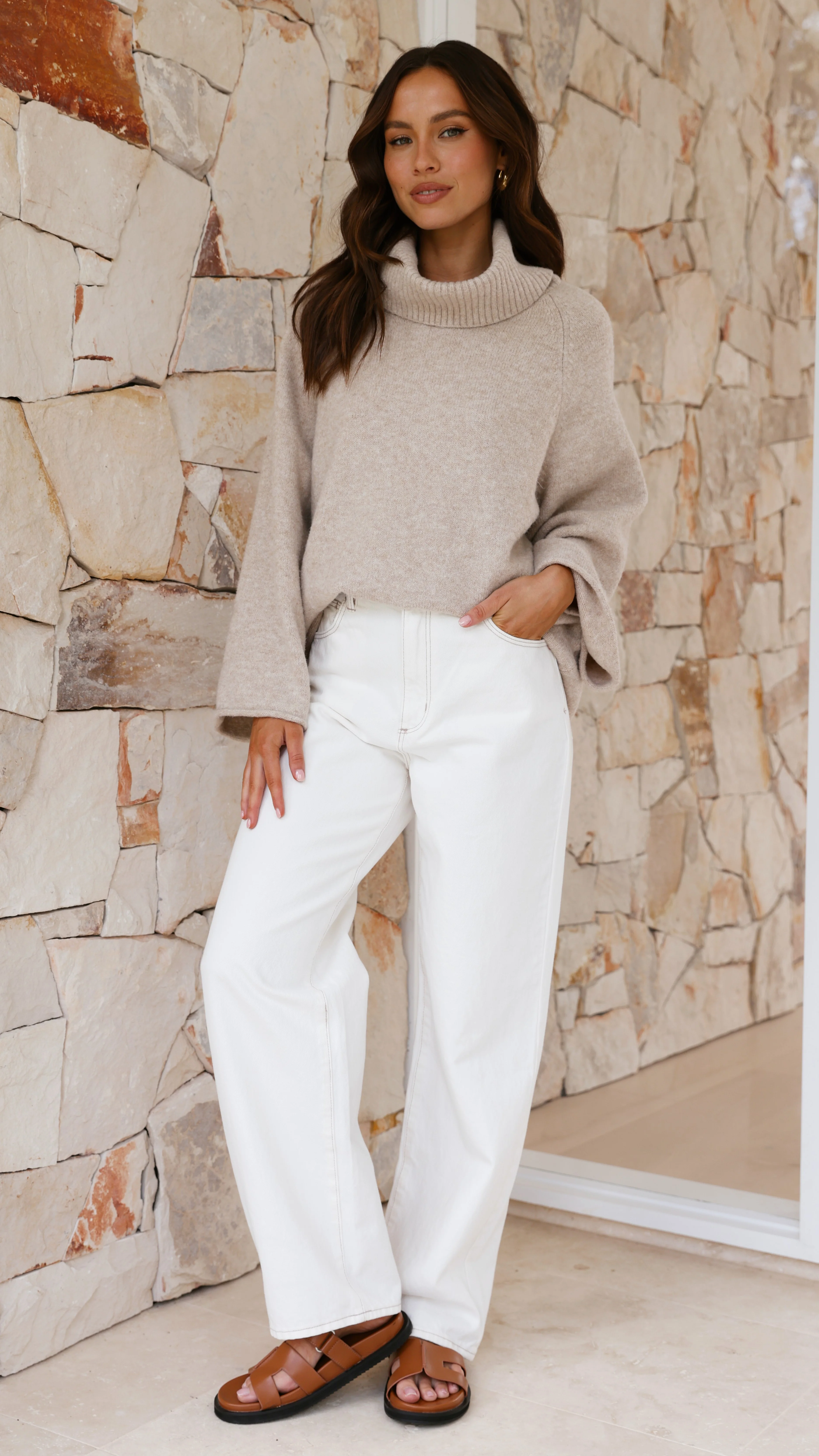 Jacques Knitted Jumper - Oatmeal - Image 9