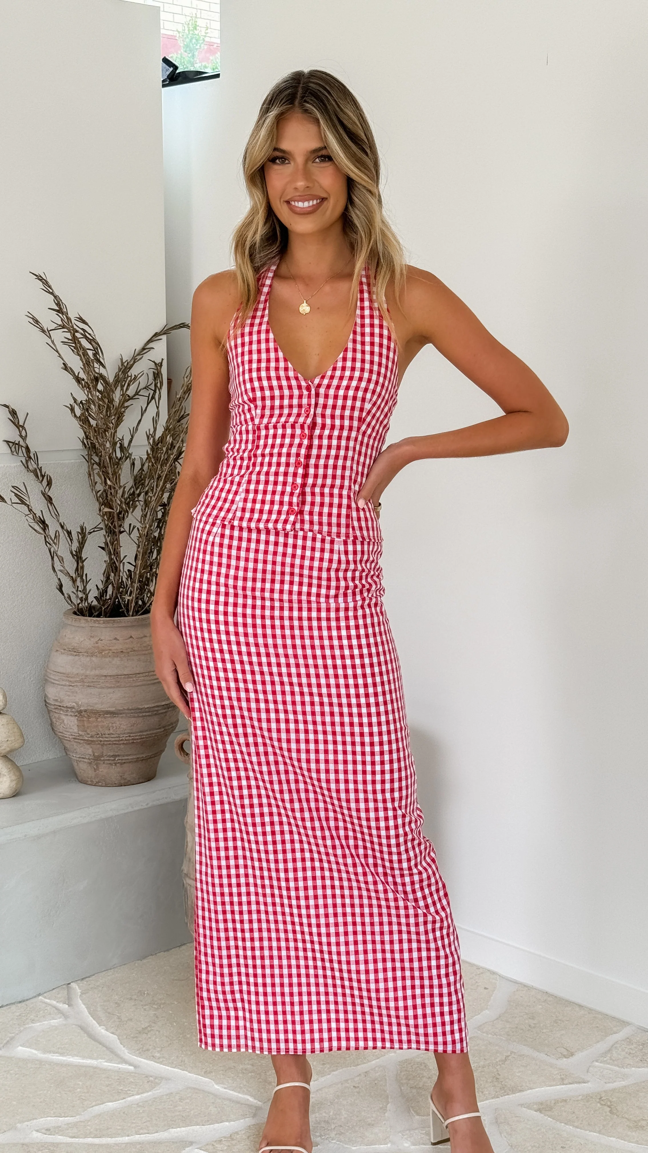 Jakayla Maxi Skirt - Picnic Red - Image 8