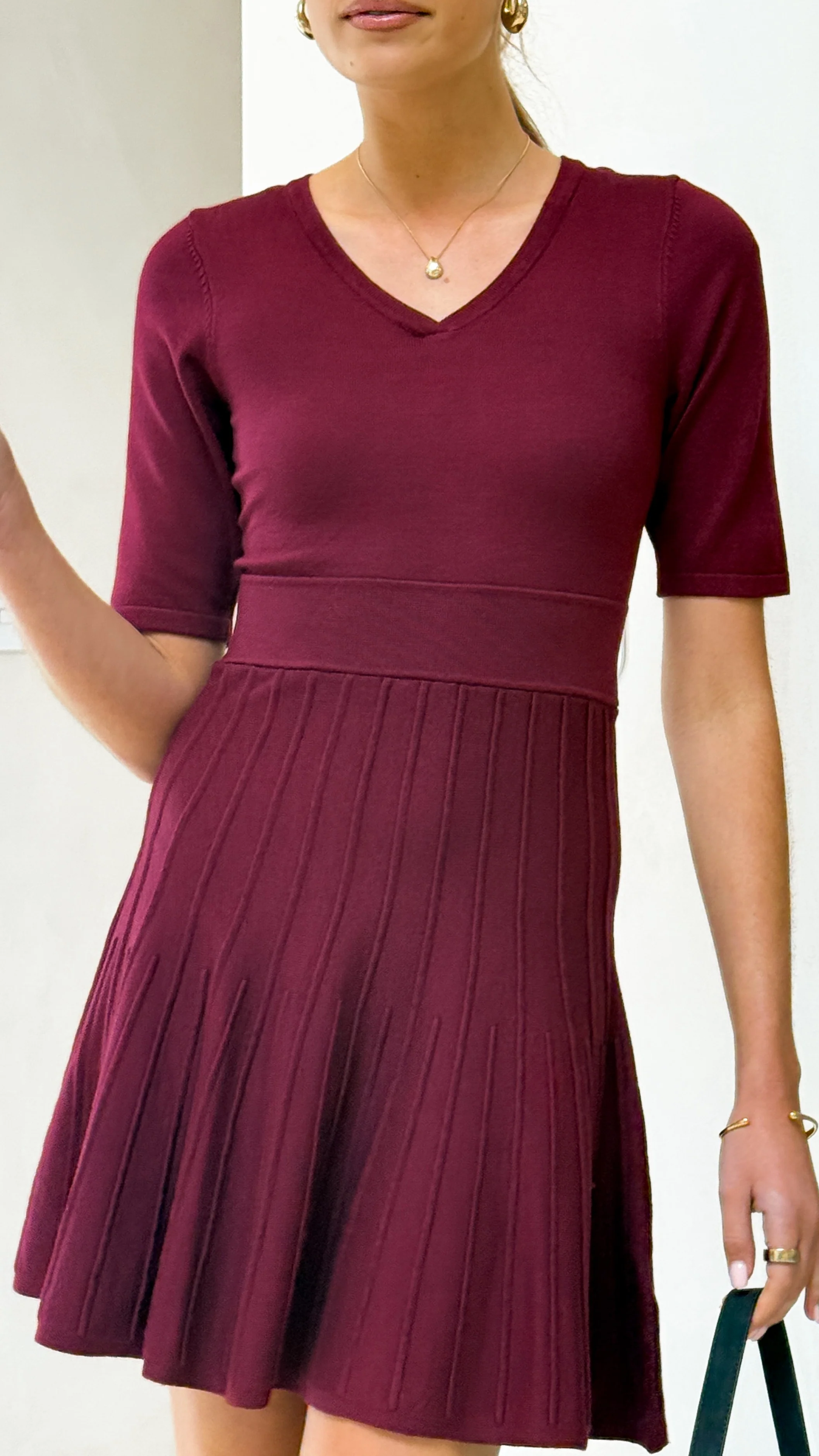 Jasmyn Mini Dress - Burgundy - Image 5
