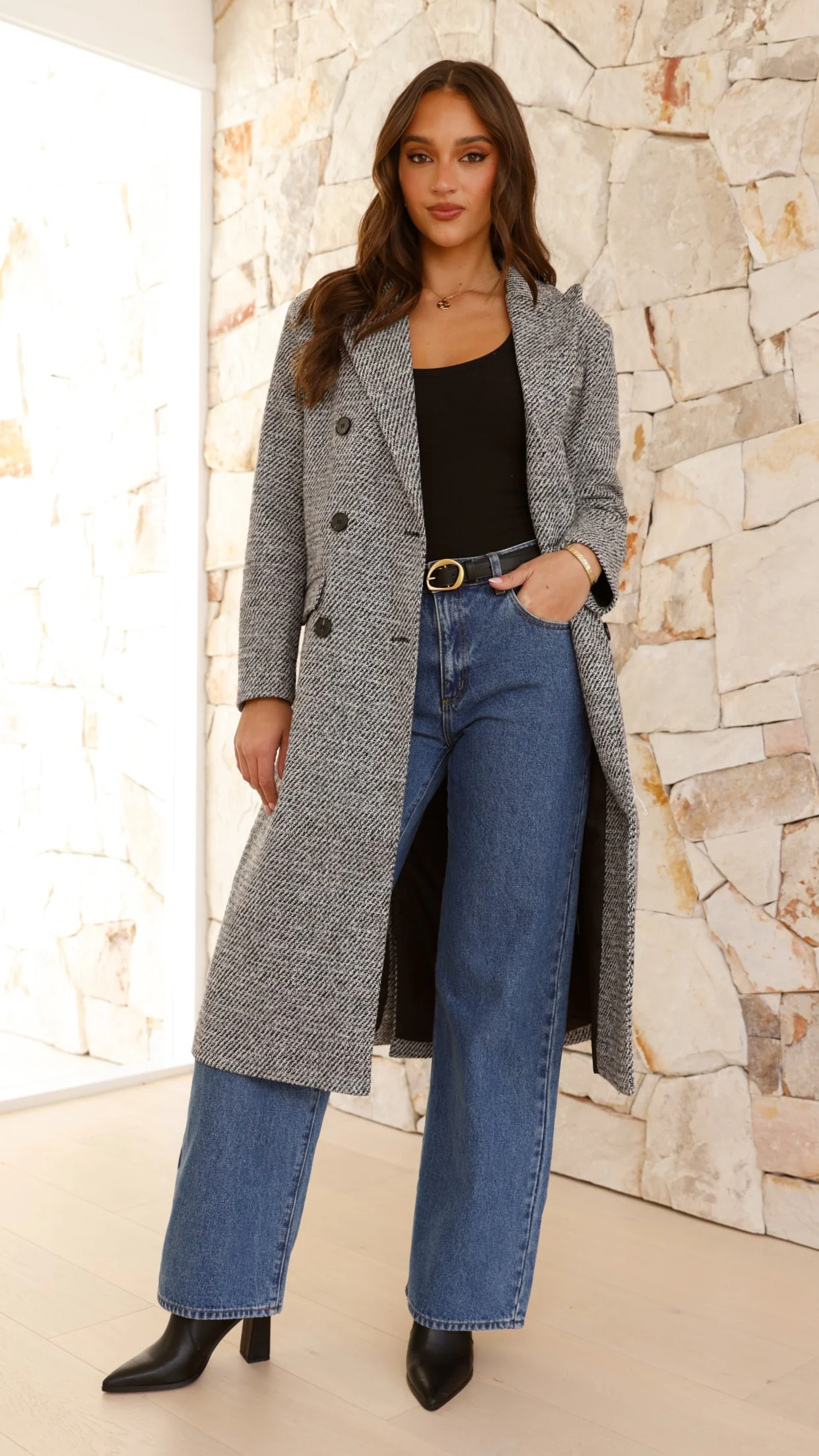 Jayla Longline Coat - Grey - Image 19