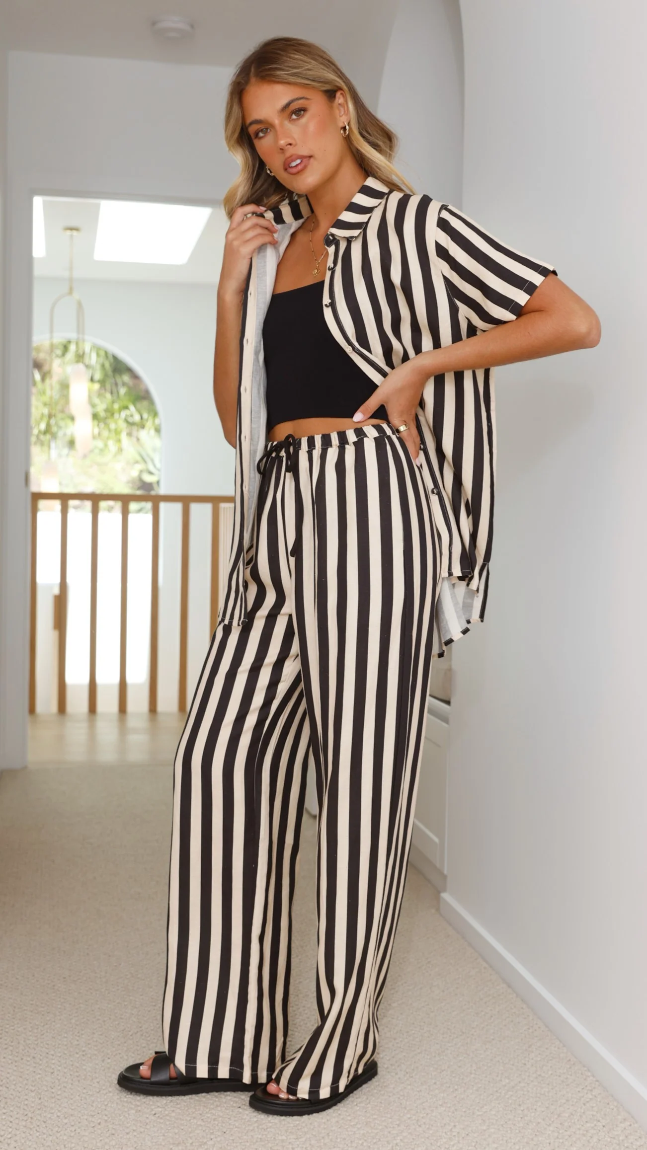 Josie Pants - Black/Beige Stripe - Image 17