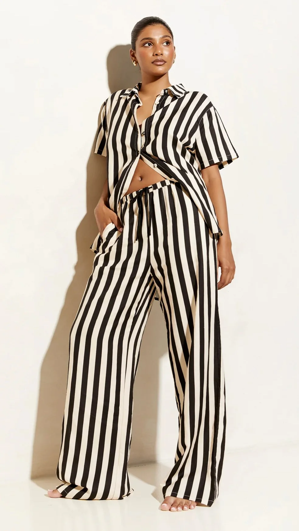 Josie Pants - Black/Beige Stripe - Image 2