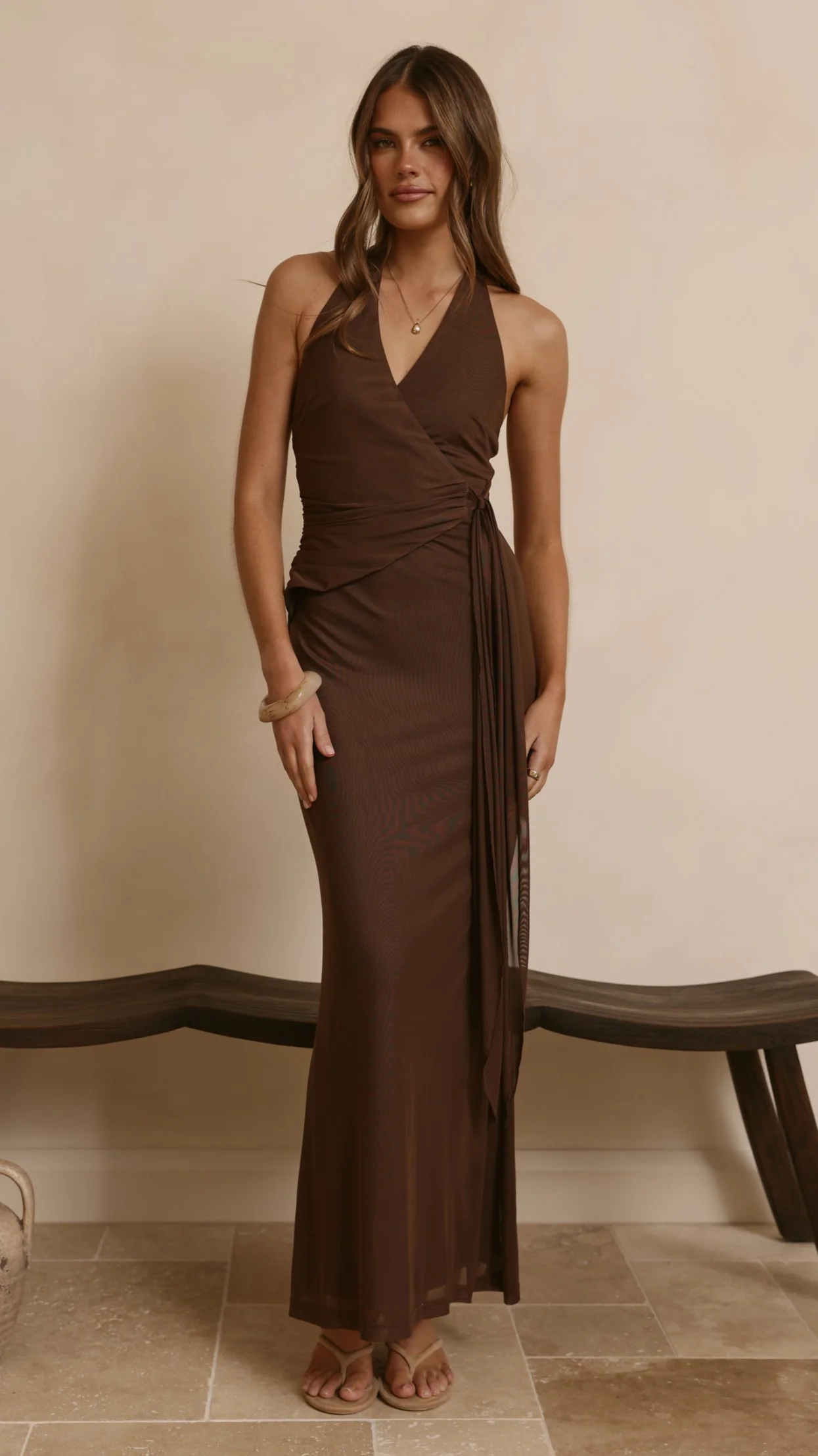 Joslin Maxi Dress - Chocolate - Image 11