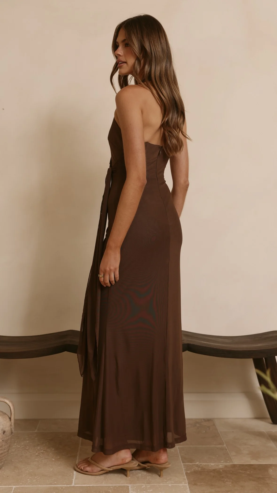 Joslin Maxi Dress - Chocolate - Image 2