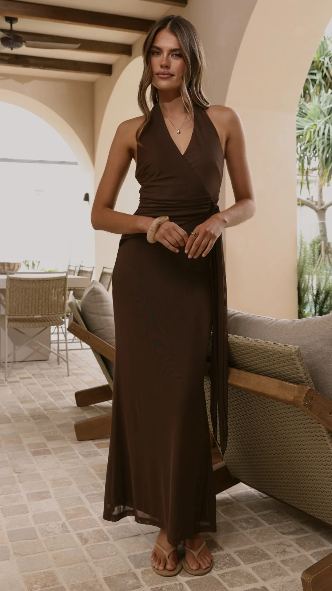 Joslin Maxi Dress - Chocolate - Image 4