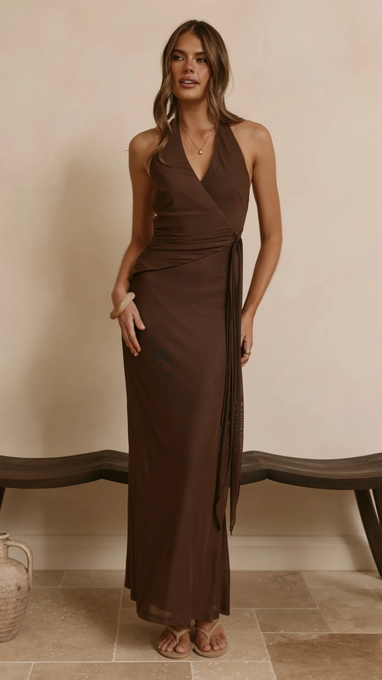 Joslin Maxi Dress - Chocolate - Image 7