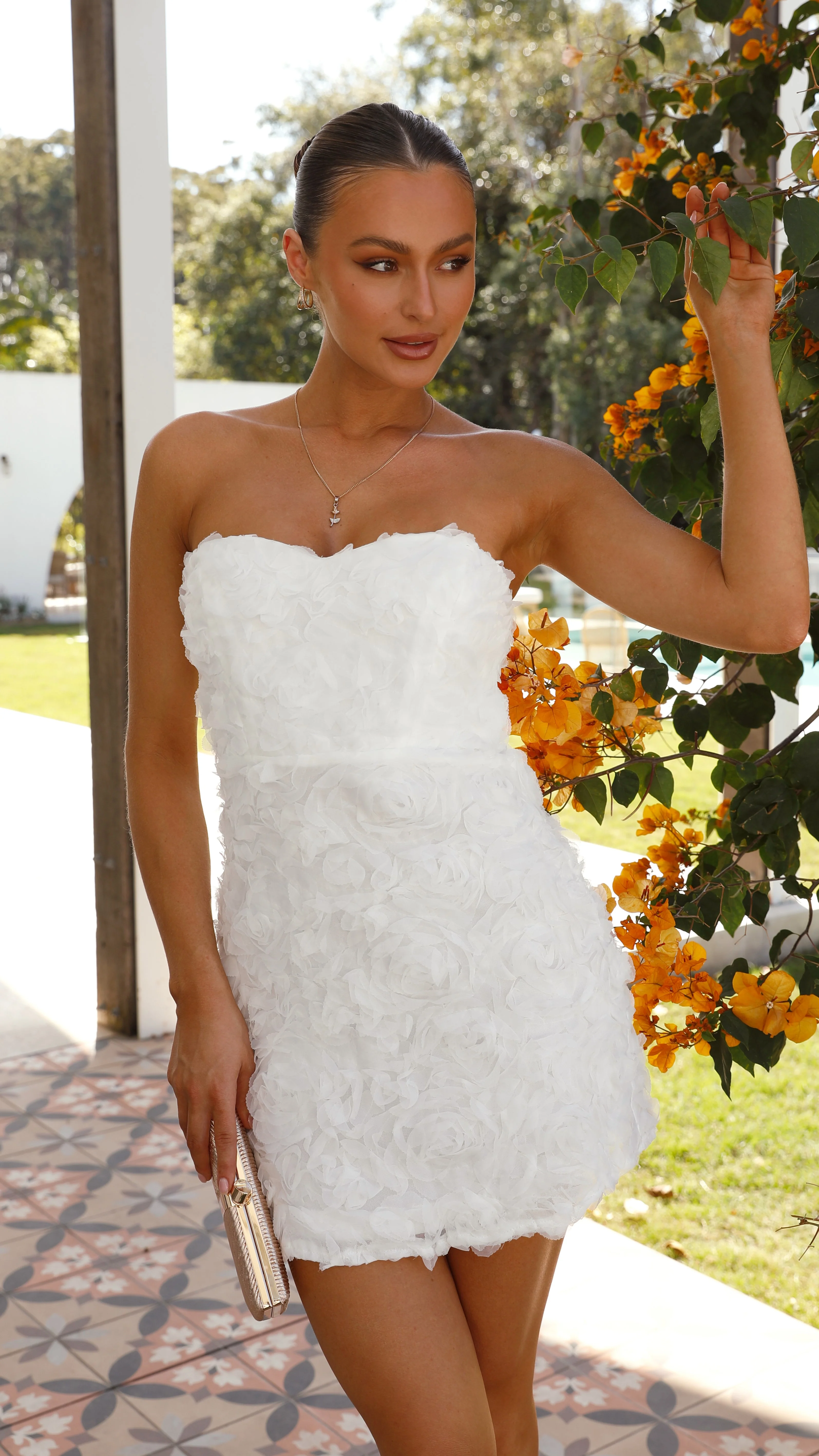 Julia Mini Dress - White - Image 7