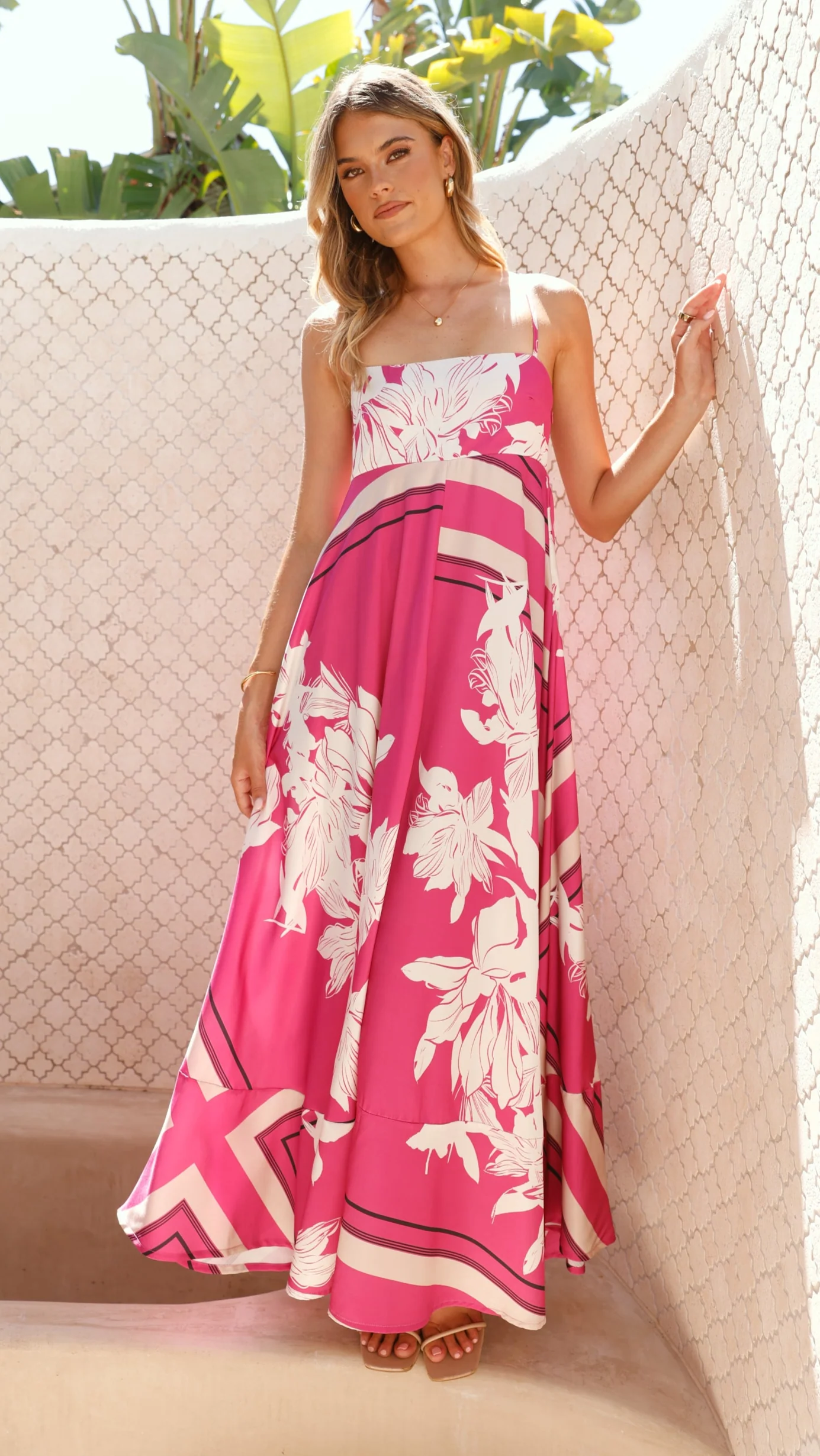 Kaethe Maxi Dress - Hot Pink Print - Image 2