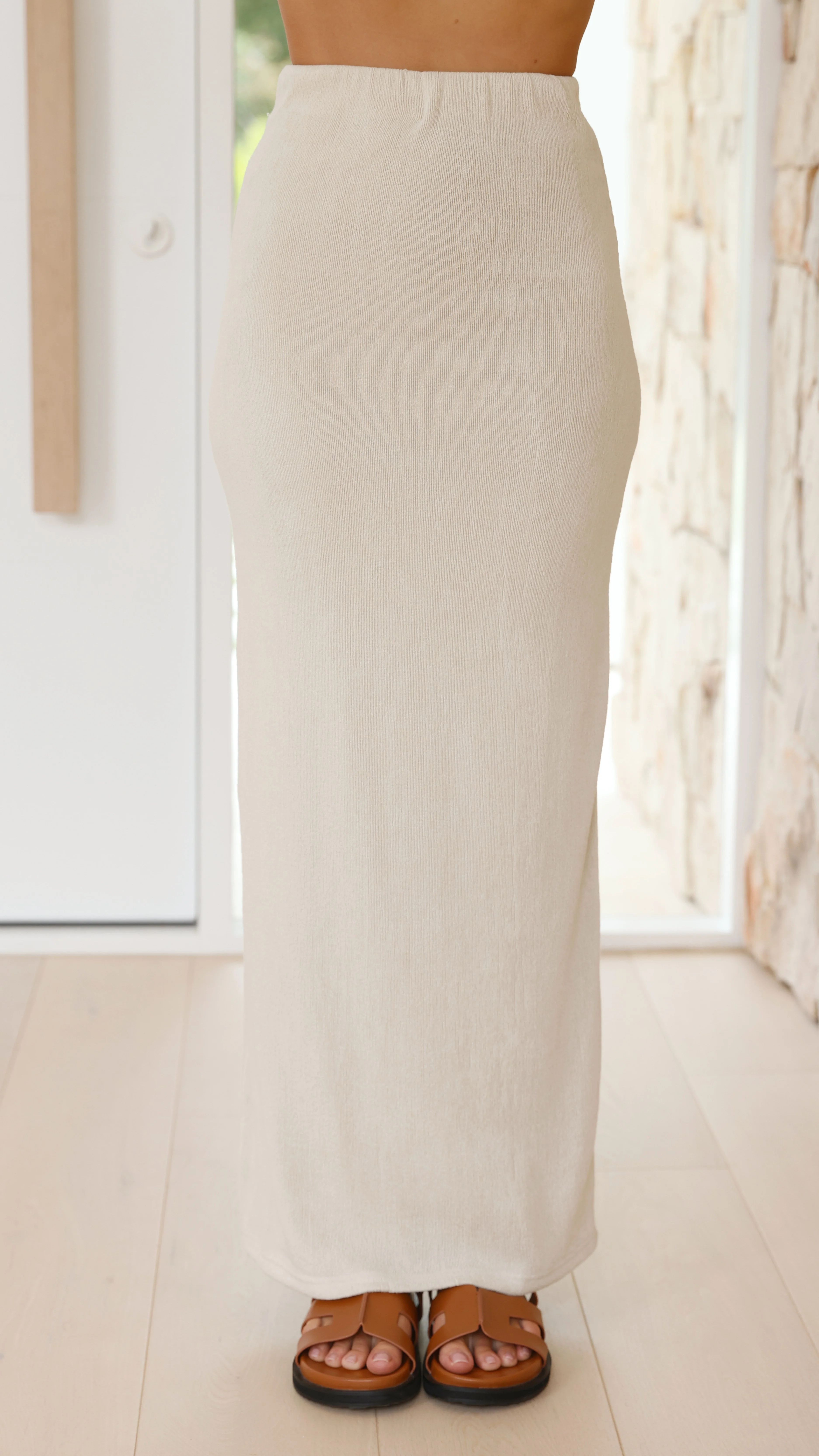 Kahili Maxi Skirt - Oat - Image 2