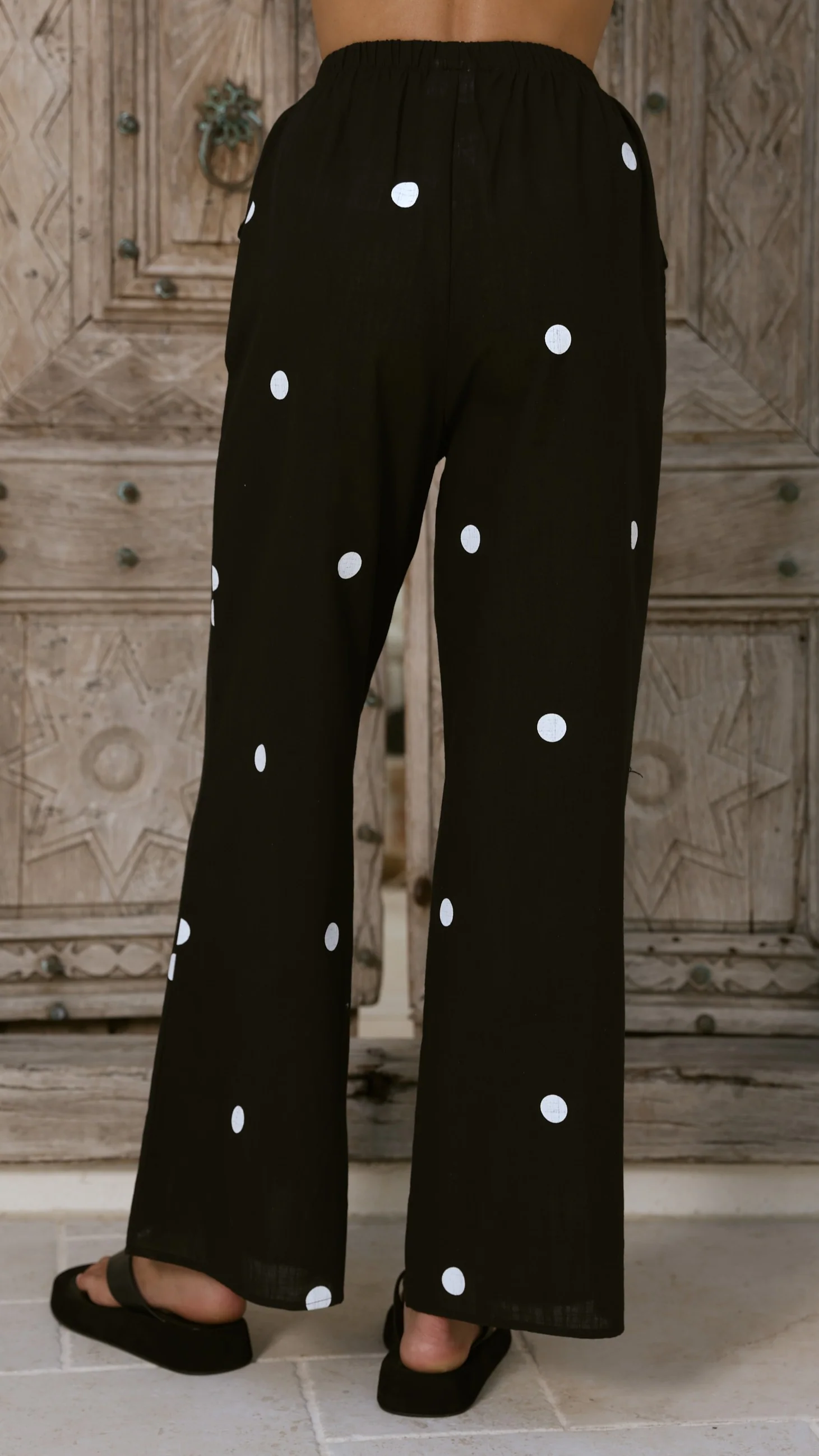 Kailani Strapless Top and Pants Set - Black/White Polka - Image 10