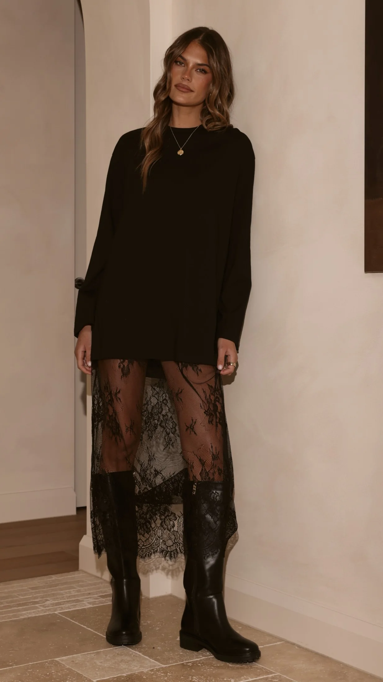 Kailey Lace Maxi Dress - Black - Image 8