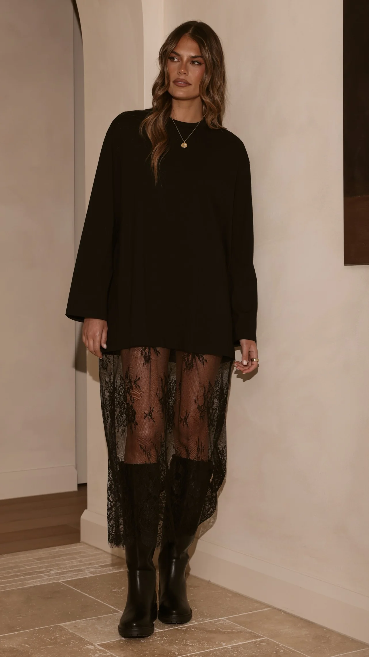 Kailey Lace Maxi Dress - Black - Image 9