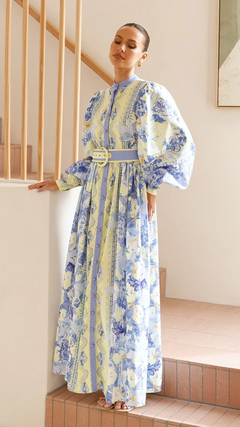 Kalliope Maxi Dress - Blue/Yellow - Image 19