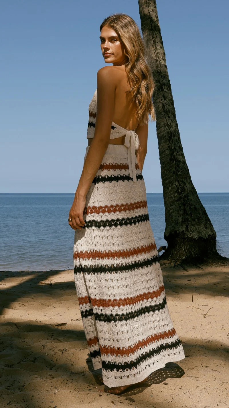 Kamali Maxi Skirt - Natural Stripe - Image 2