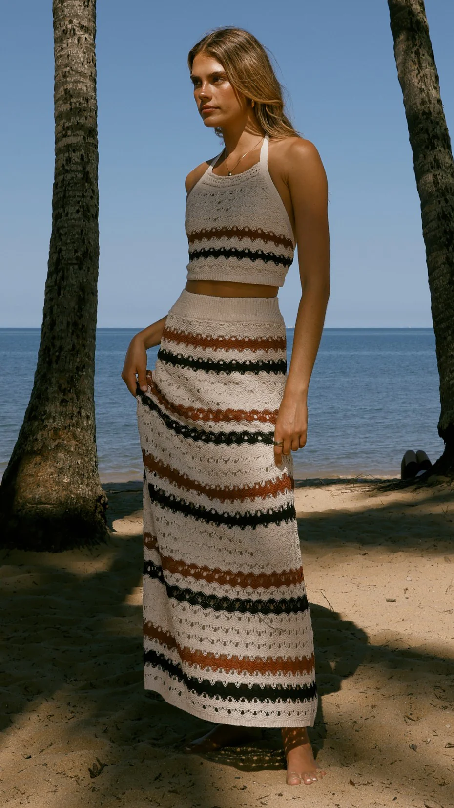 Kamali Maxi Skirt - Natural Stripe - Image 5