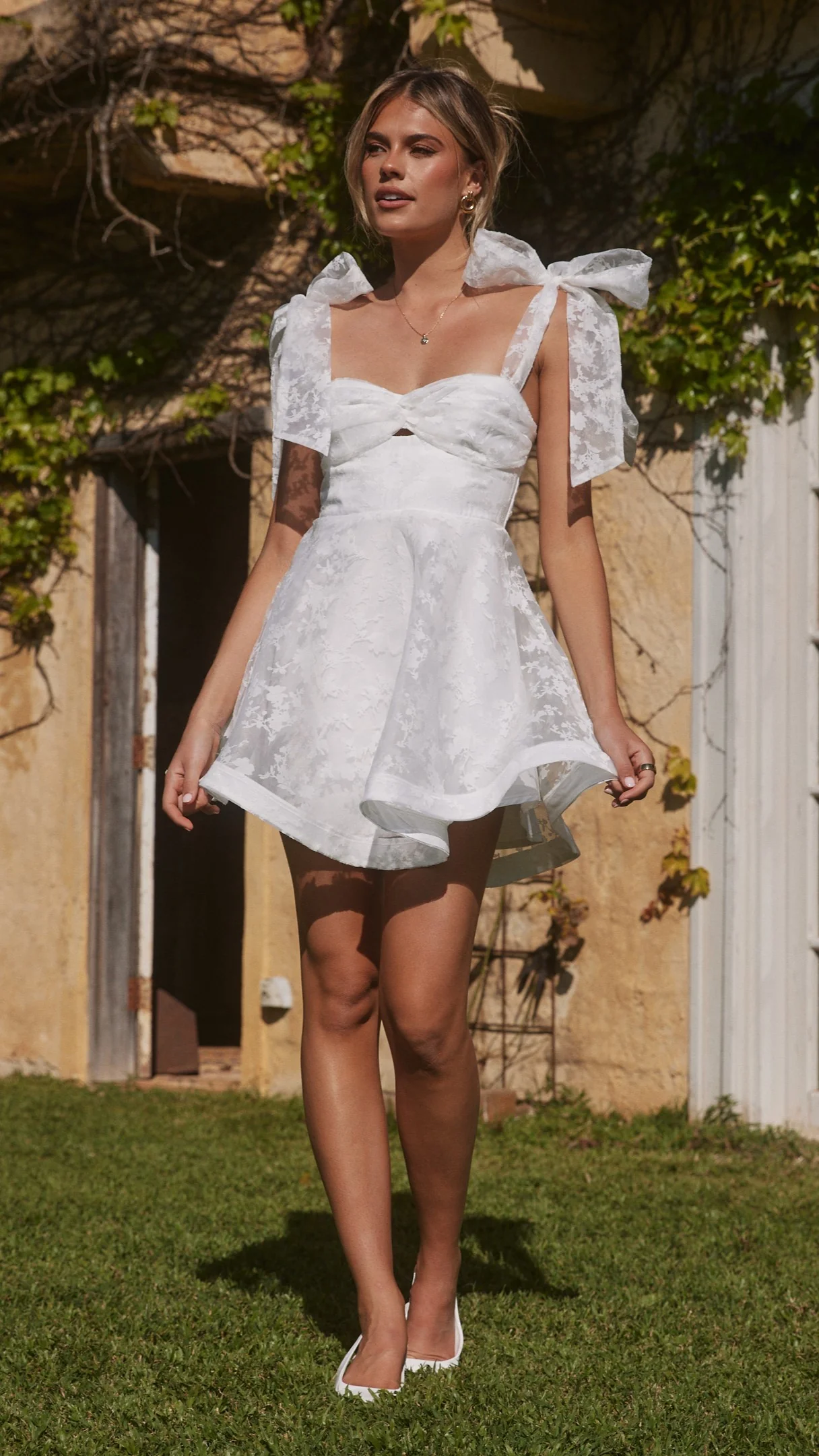 Karis Mini Dress - White - Image 13
