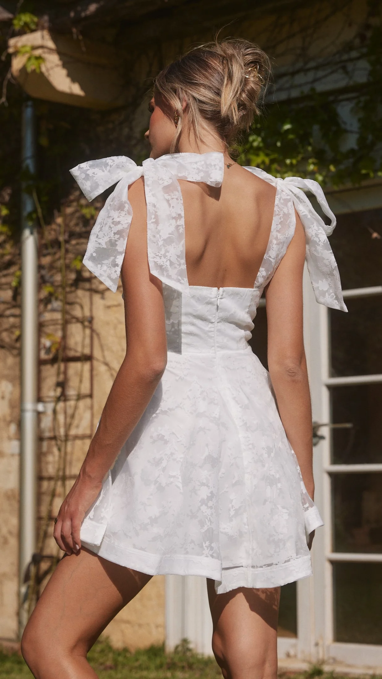 Karis Mini Dress - White - Image 3
