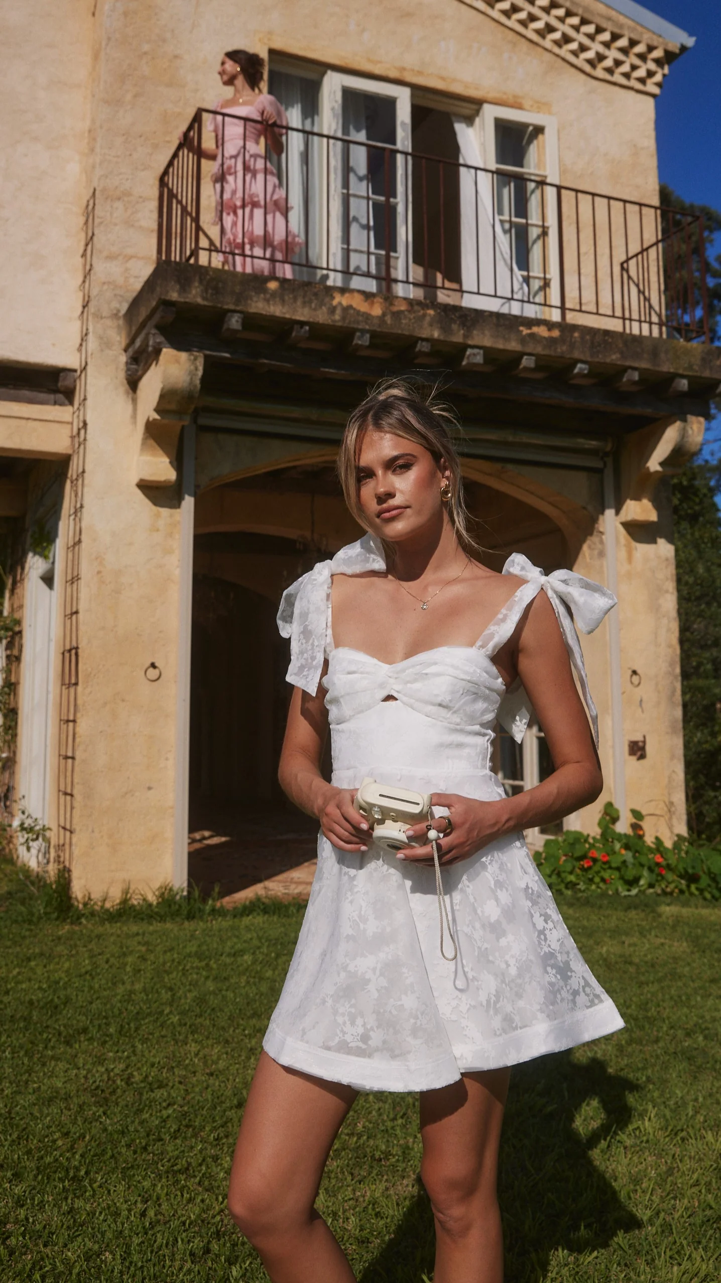 Karis Mini Dress - White - Image 9
