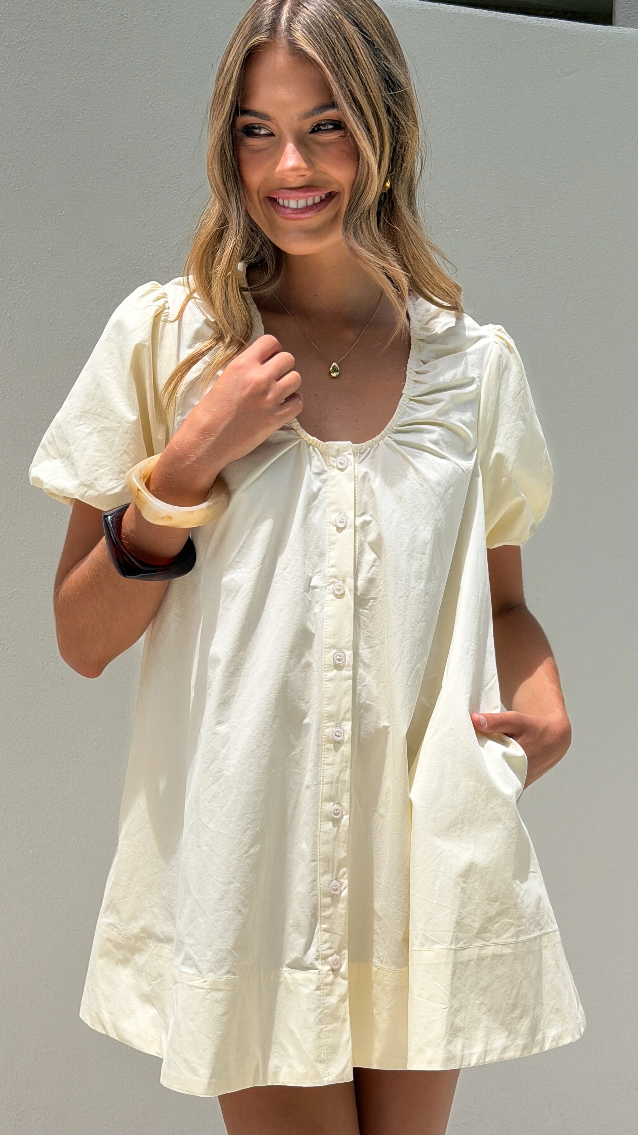 Keeva Mini Dress - Butter - Image 4