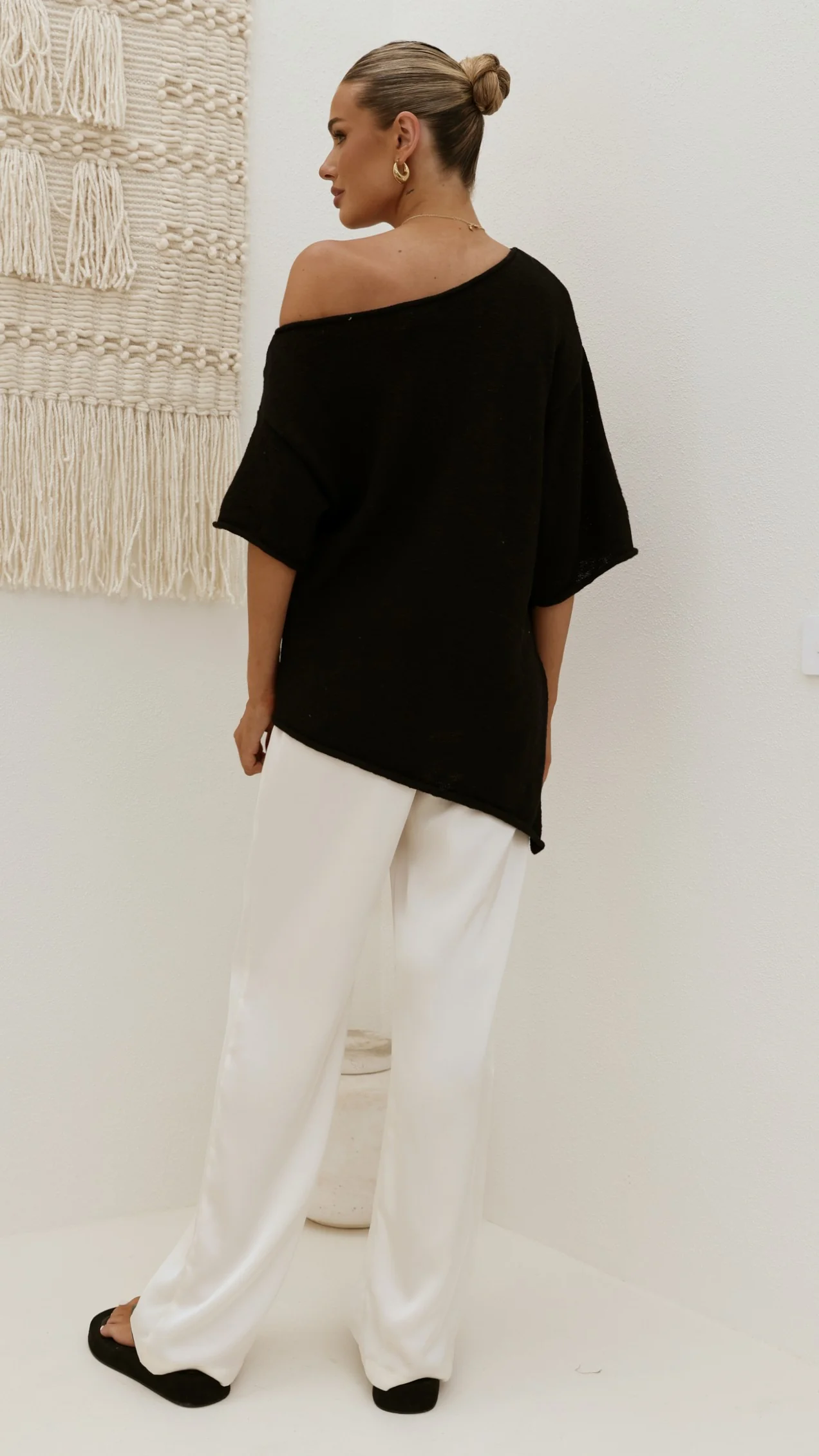 Keisha Off The Shoulder Top - Black - Image 2