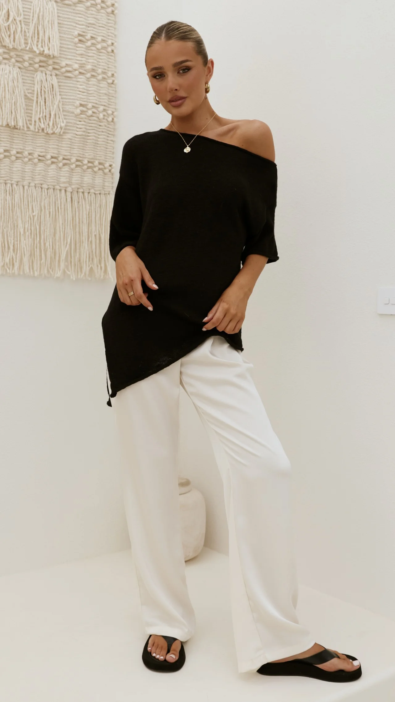 Keisha Off The Shoulder Top - Black - Image 3