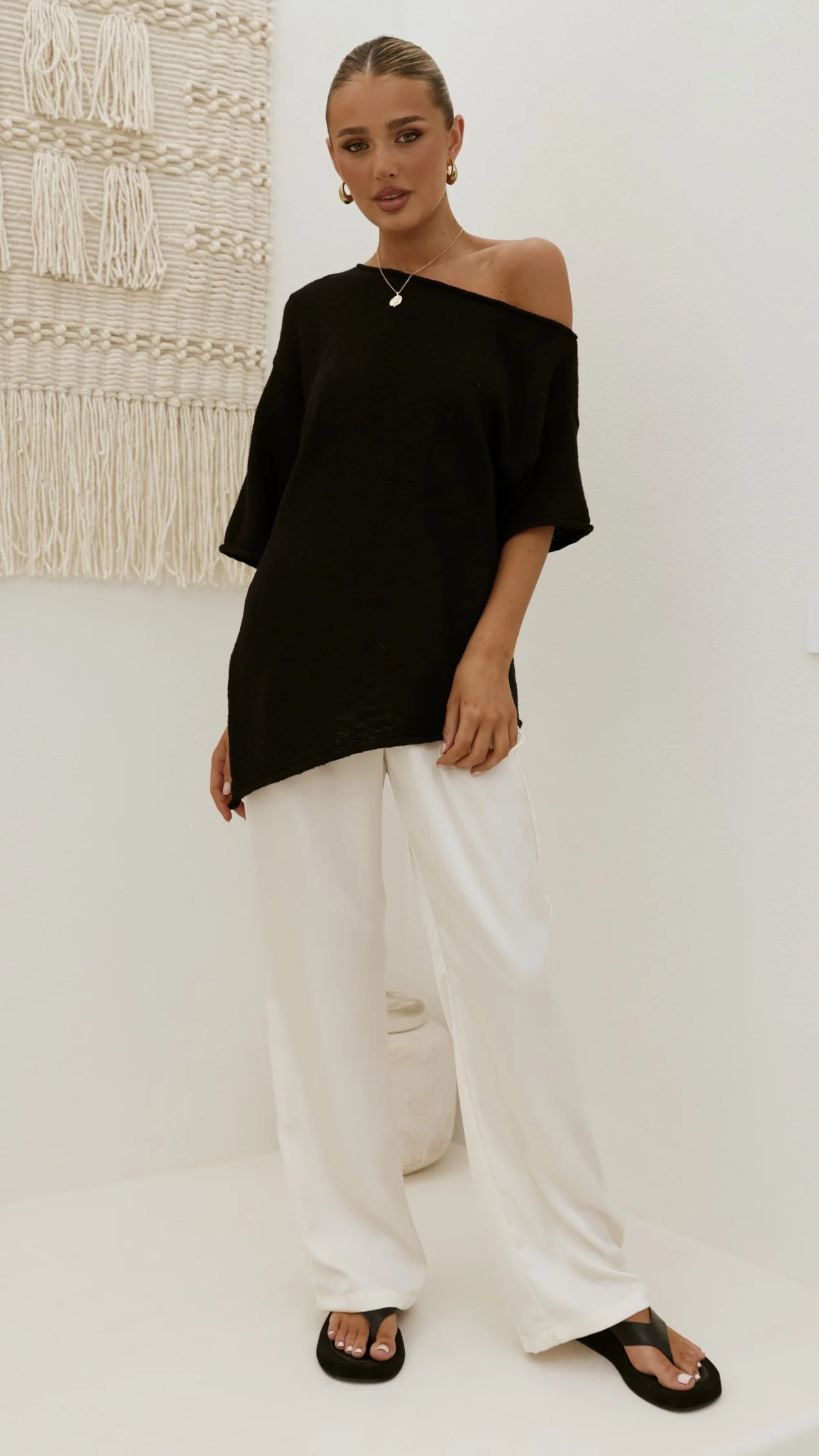 Keisha Off The Shoulder Top - Black - Image 7