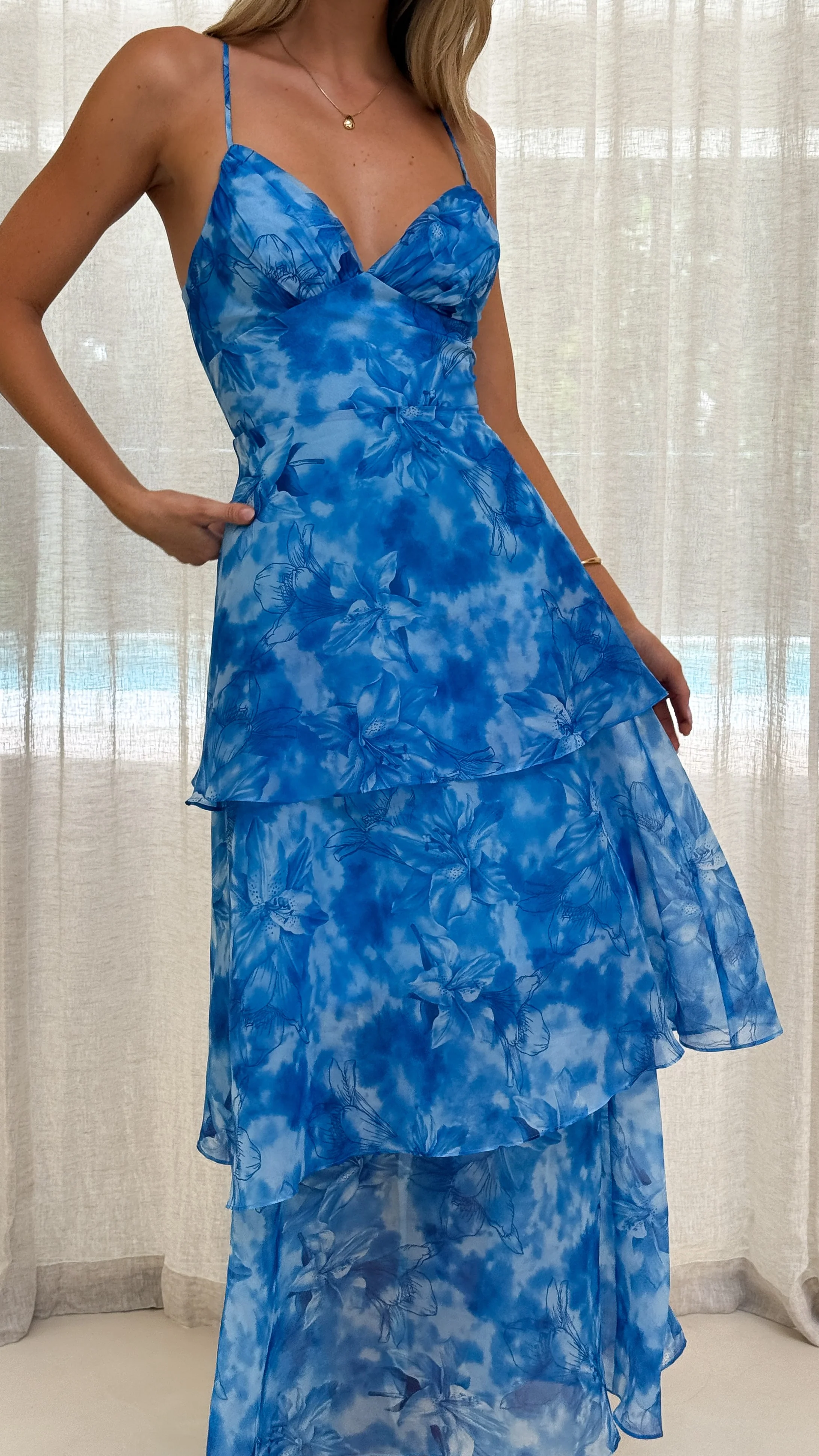 Kelli Maxi Dress - Blue Floral - Image 4