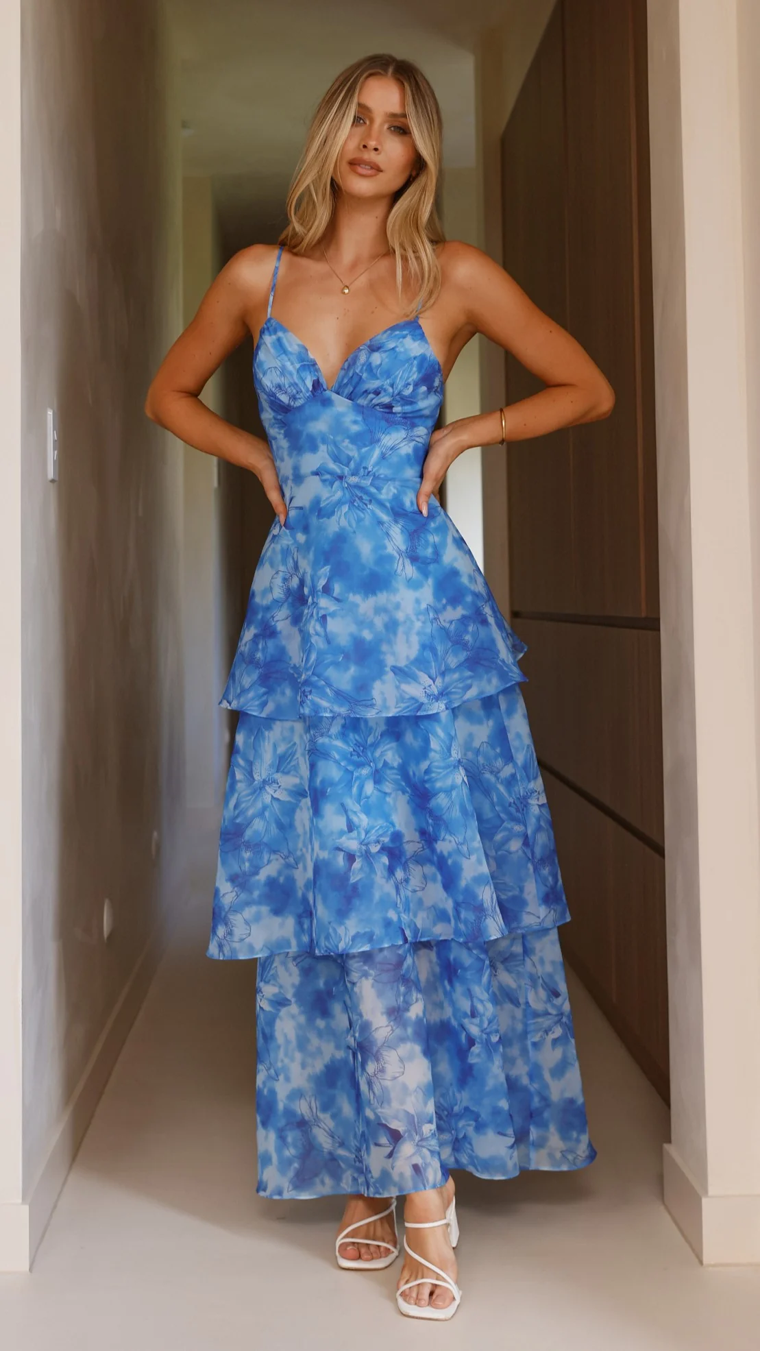 Kelli Maxi Dress - Blue Floral - Image 7