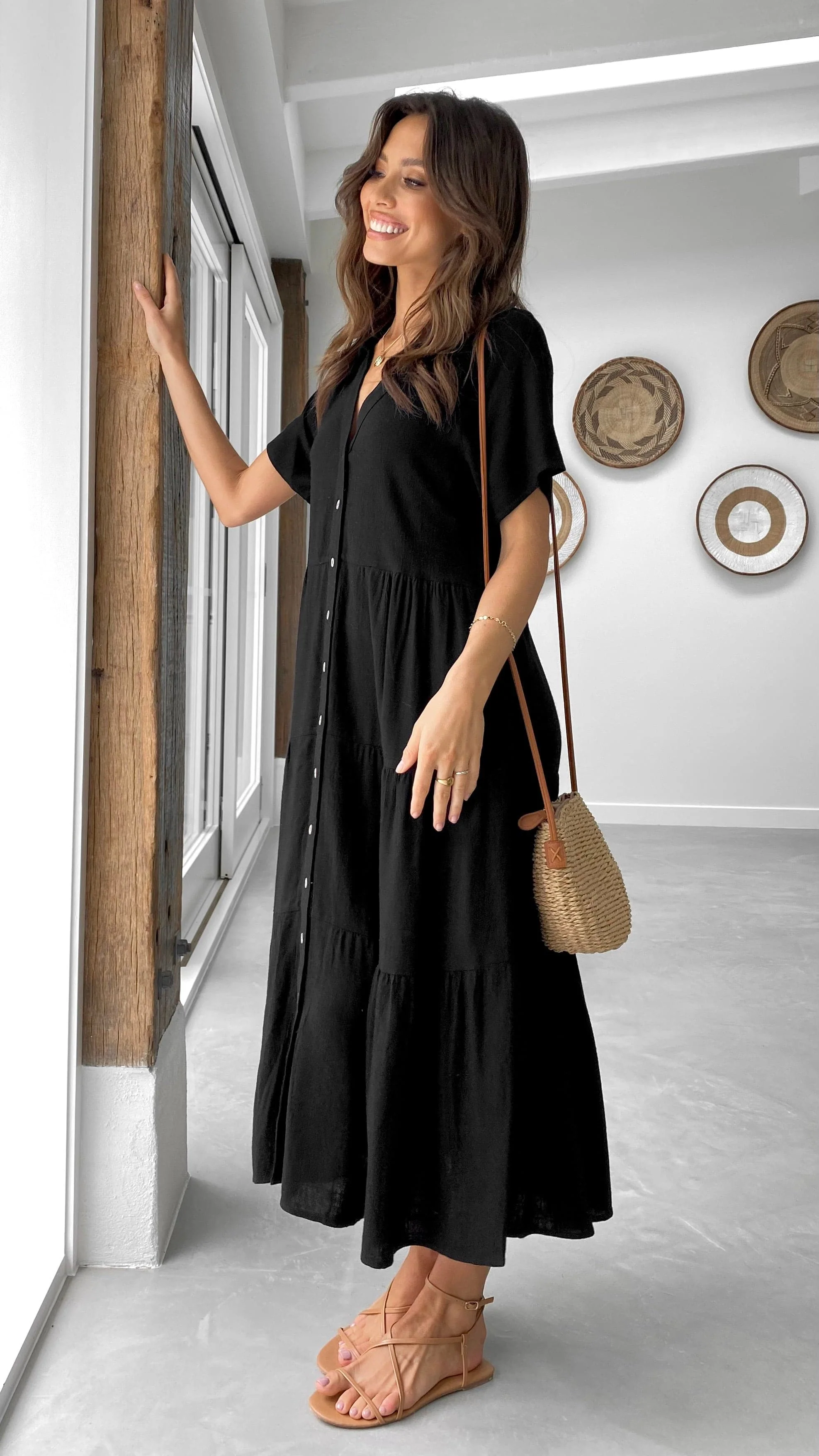 Kimberly Midi Dress - Black - Image 4