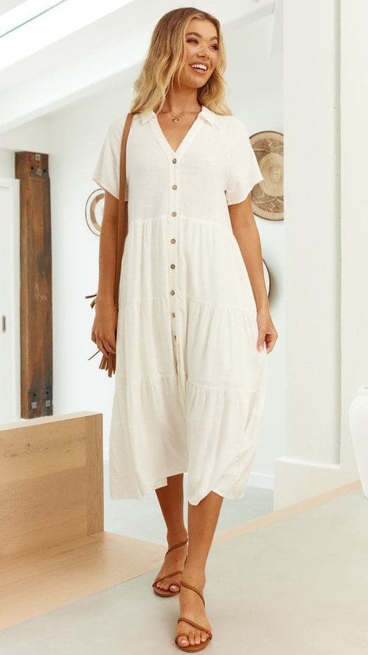 Kimberly Midi Dress - White - Image 5