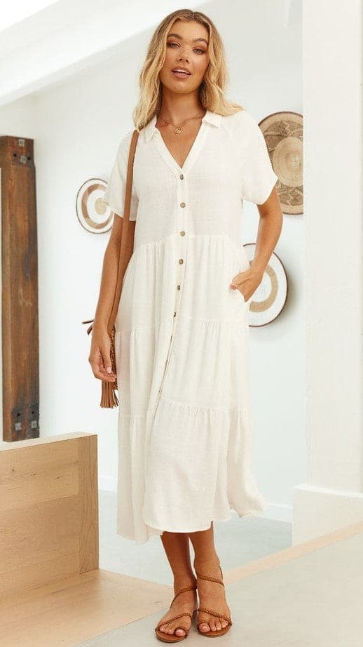 Kimberly Midi Dress - White - Image 9