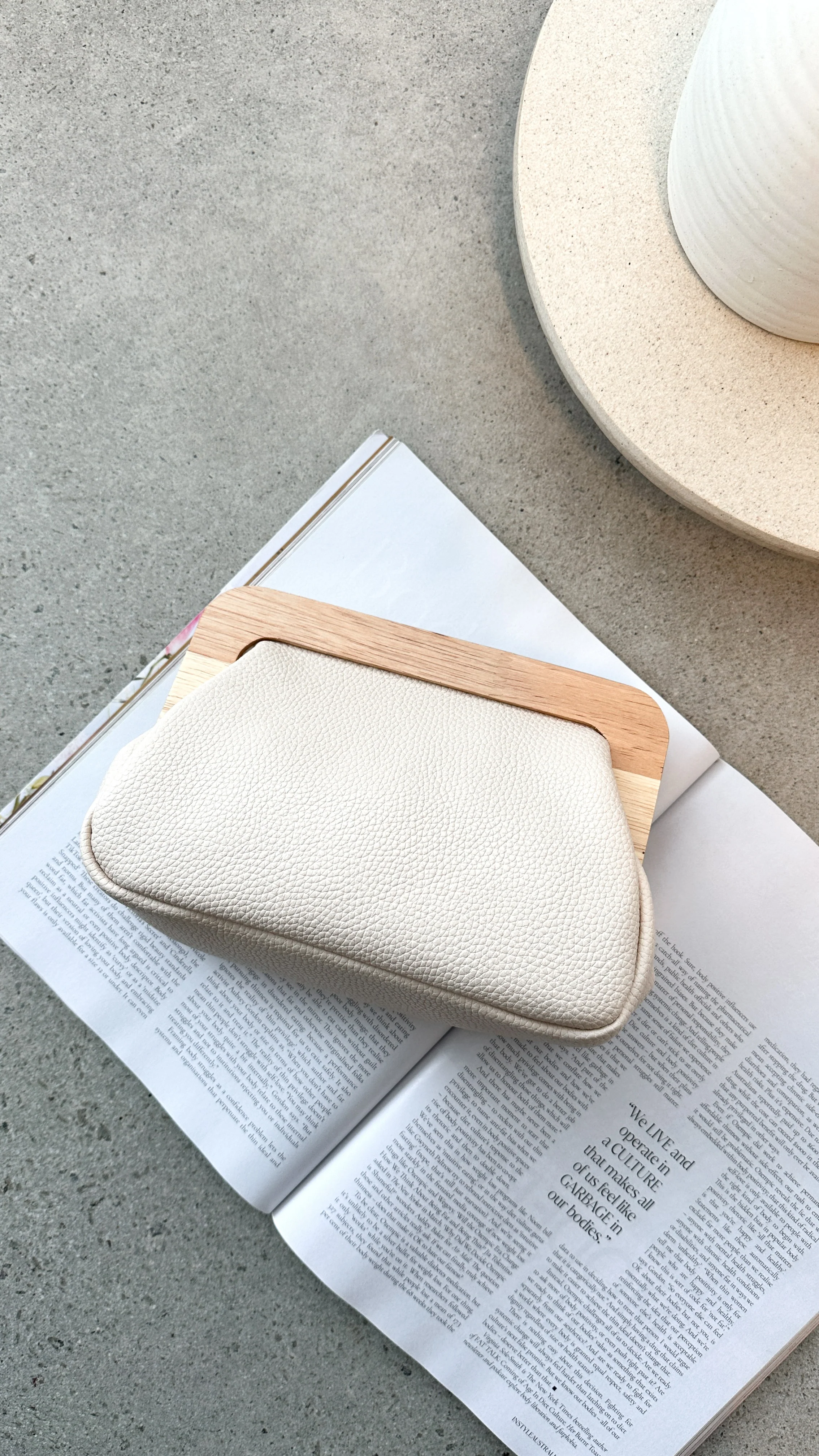 Kimmi Timber Frame Clutch - Nude - Image 4
