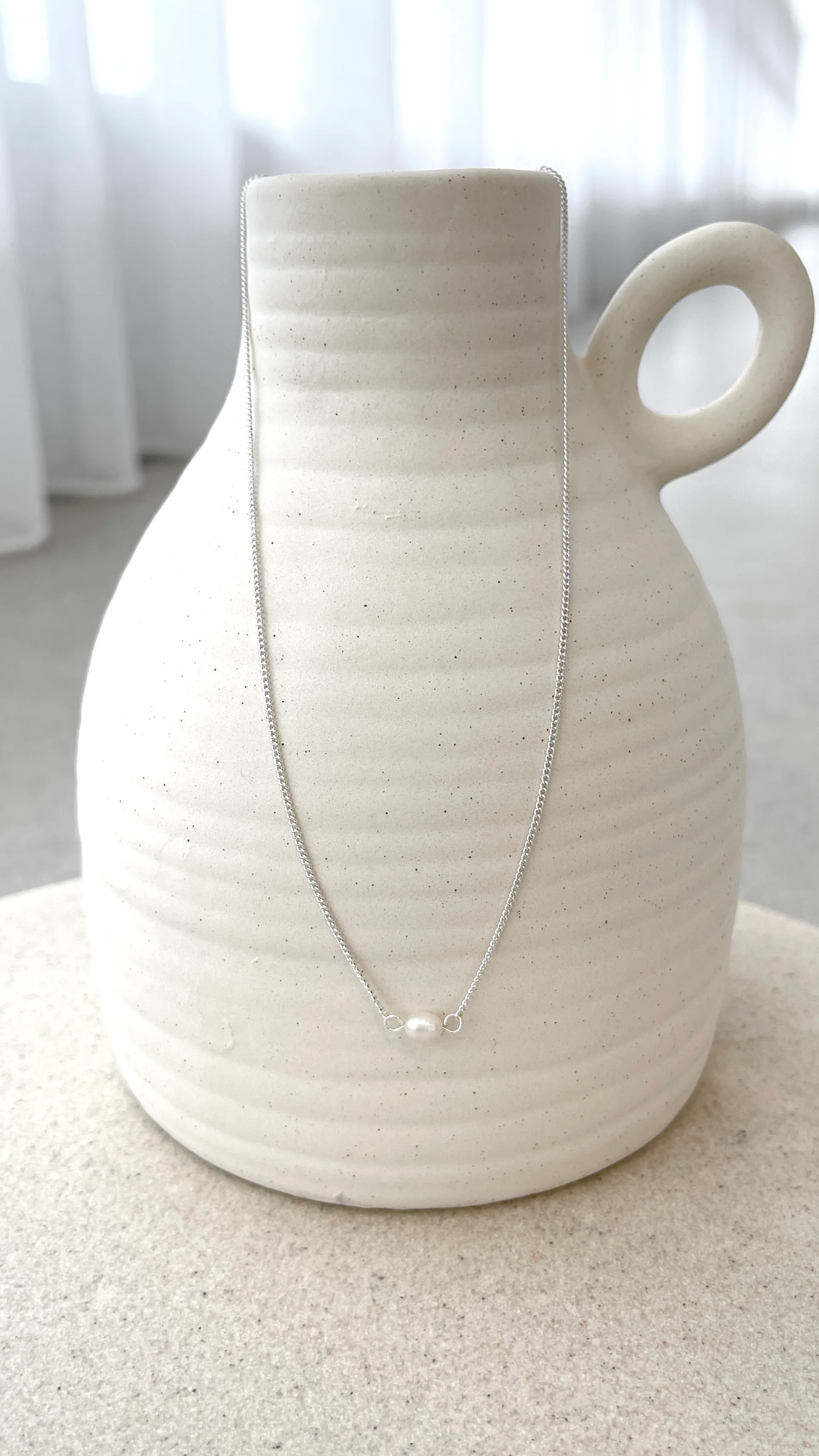 Kimmy Necklace - Silver/Pearl - Image 2