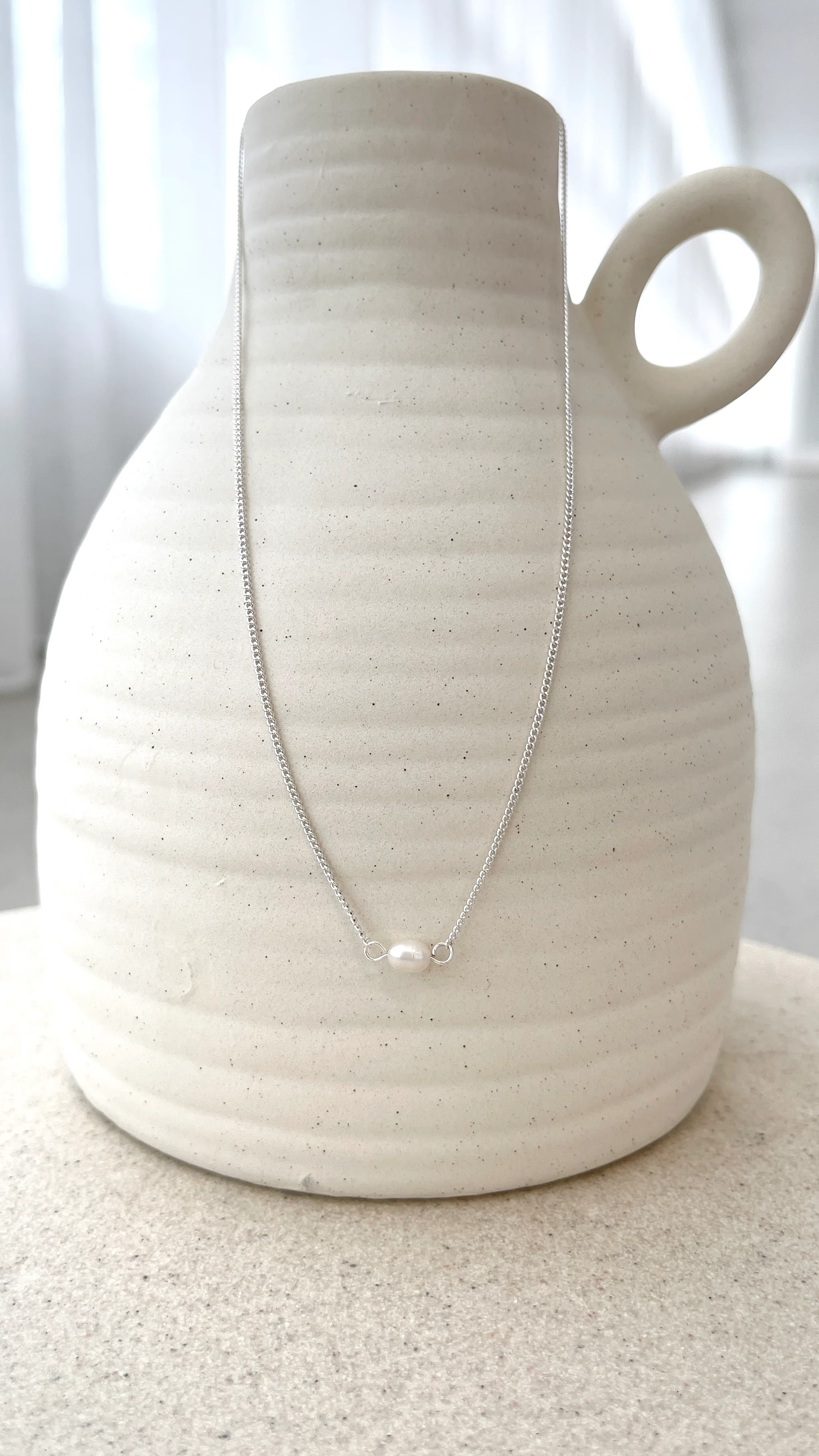 Kimmy Necklace - Silver/Pearl - Image 8