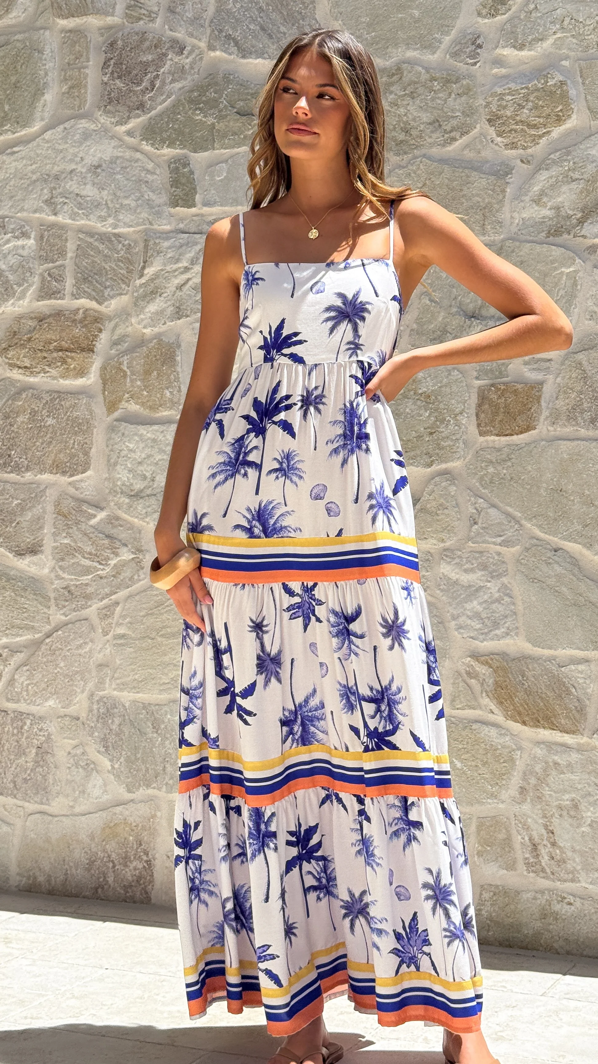 Klyah Maxi Dress - Blue Palm - Image 6