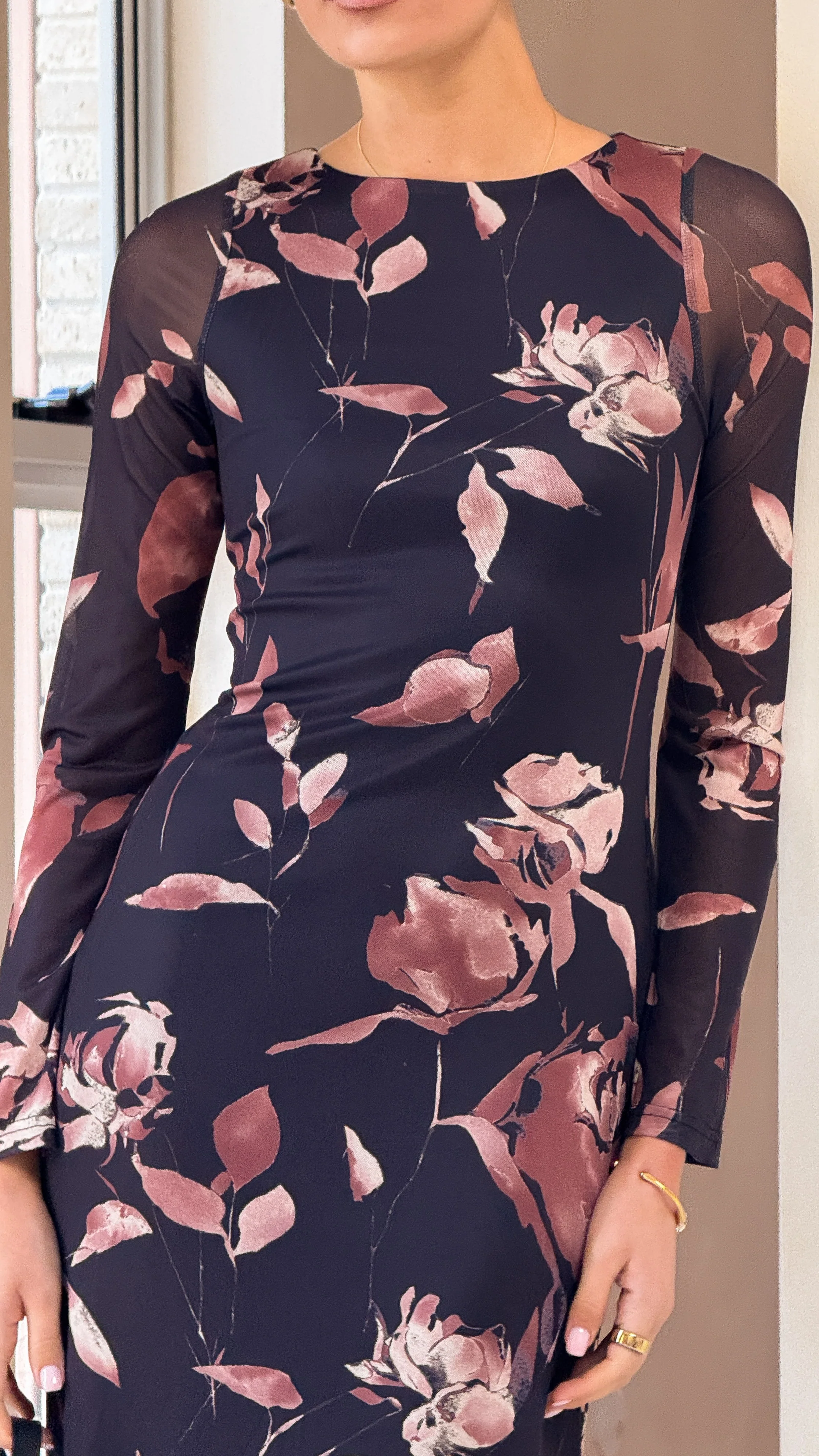 Koah Long Sleeve Maxi Dress - Flower Print - Image 4