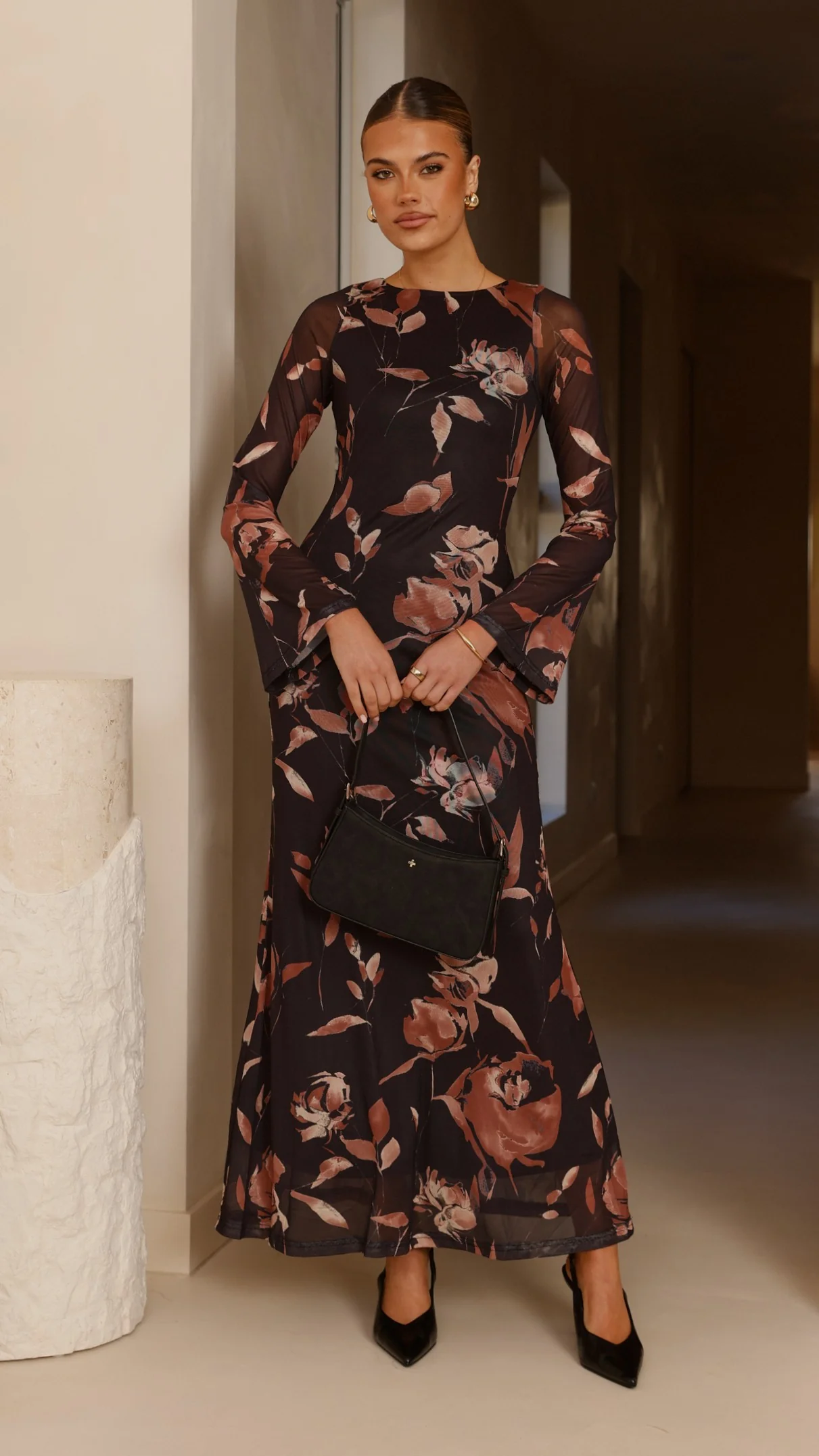 Koah Long Sleeve Maxi Dress - Flower Print - Image 5
